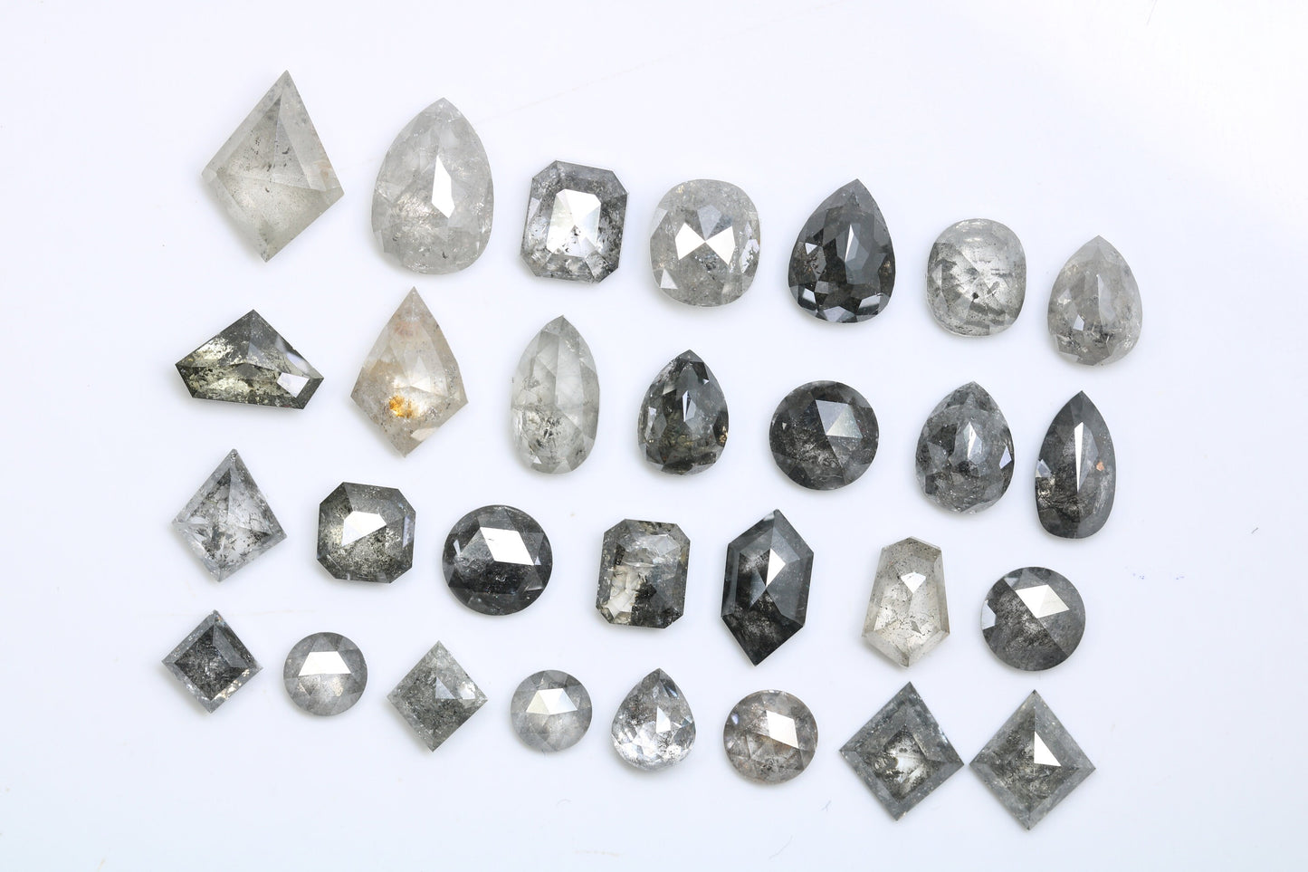 Lot of Salt and Pepper Diamonds | Mixed Cut Natural Loose Diamonds for Engagement & Wedding Rings | Unique Jewelry Gifts