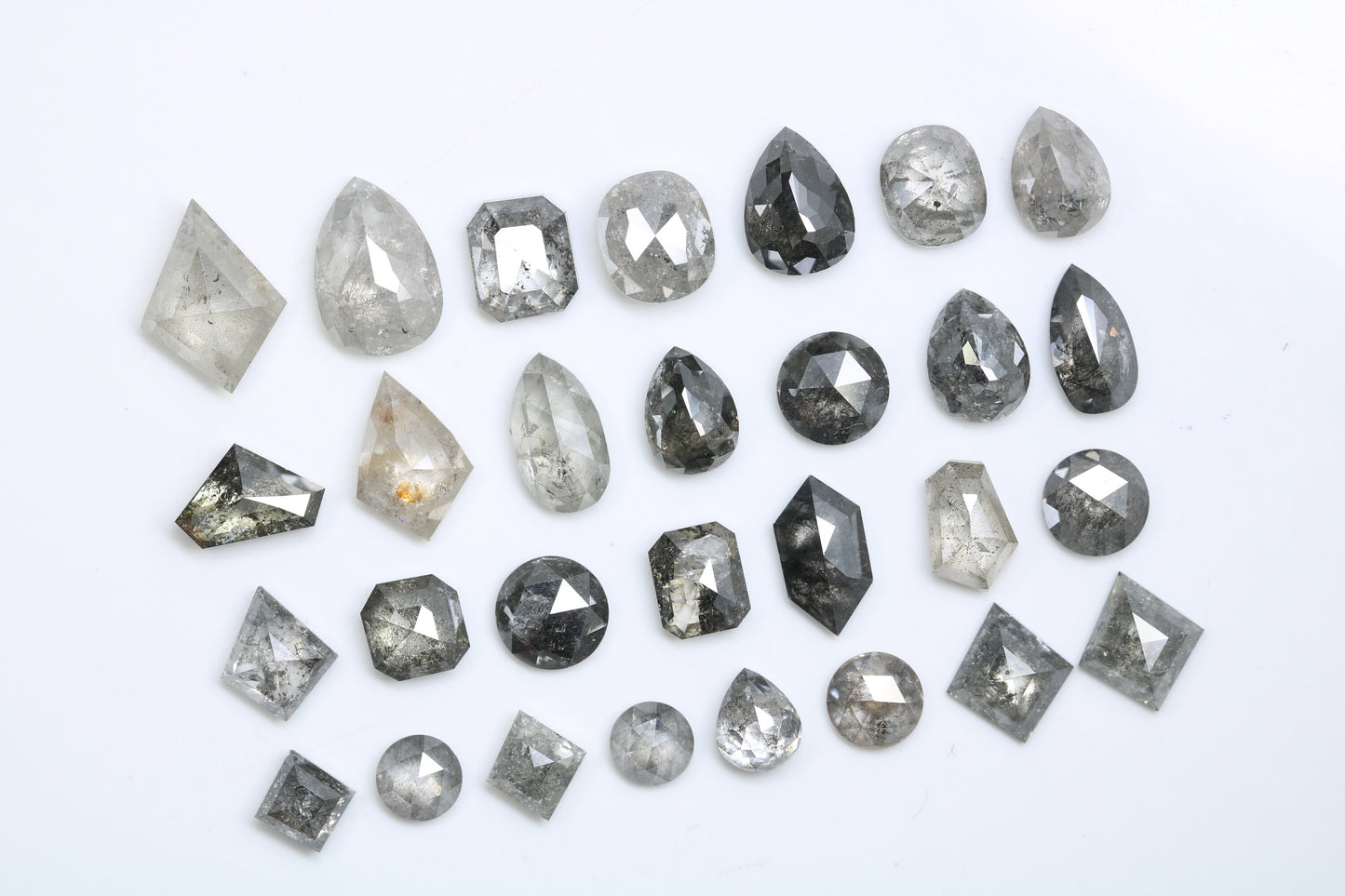 Lot of Salt and Pepper Diamonds | Mixed Cut Natural Loose Diamonds for Engagement & Wedding Rings | Unique Jewelry Gifts