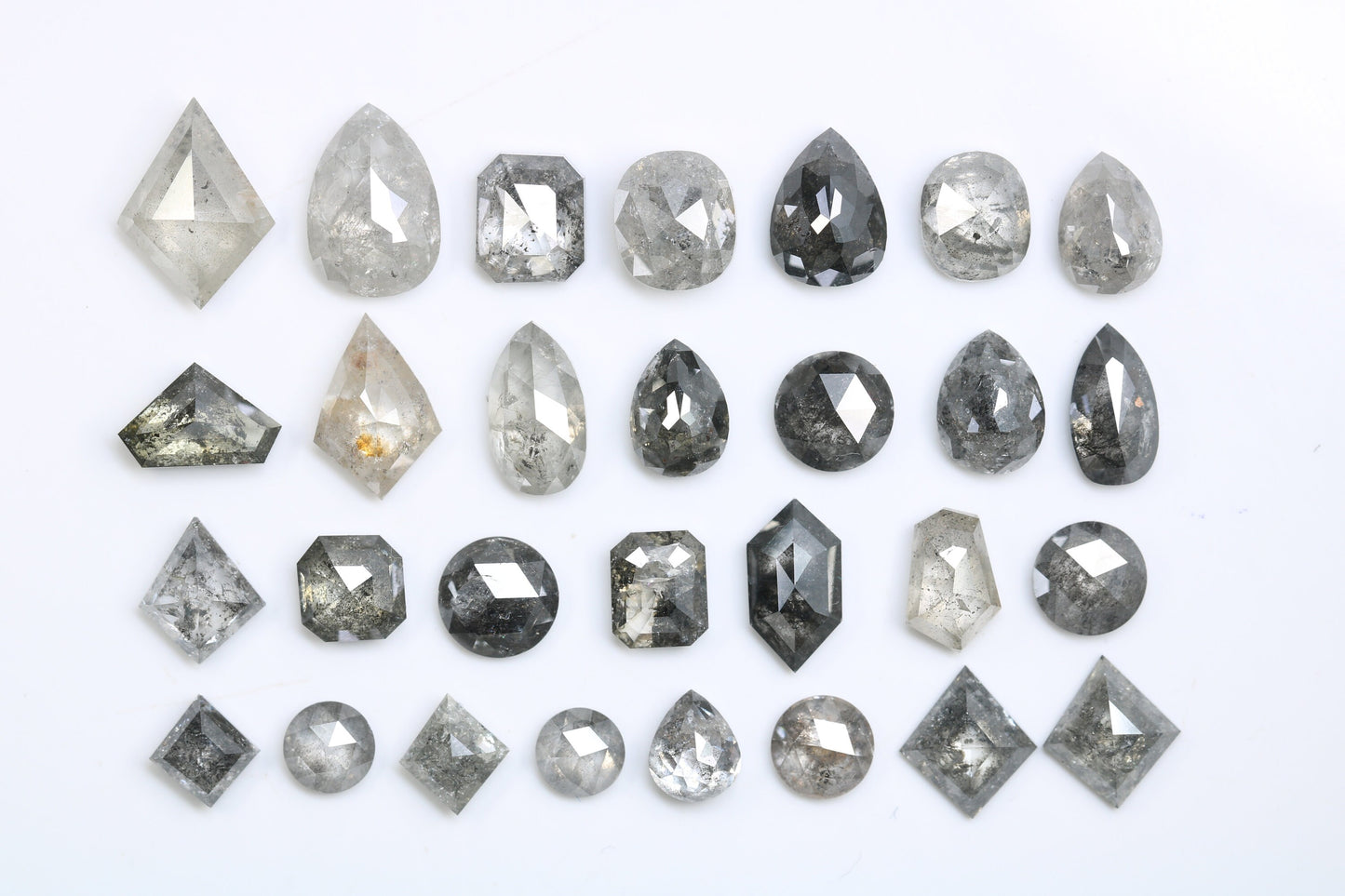 Lot of Salt and Pepper Diamonds | Mixed Cut Natural Loose Diamonds for Engagement & Wedding Rings | Unique Jewelry Gifts