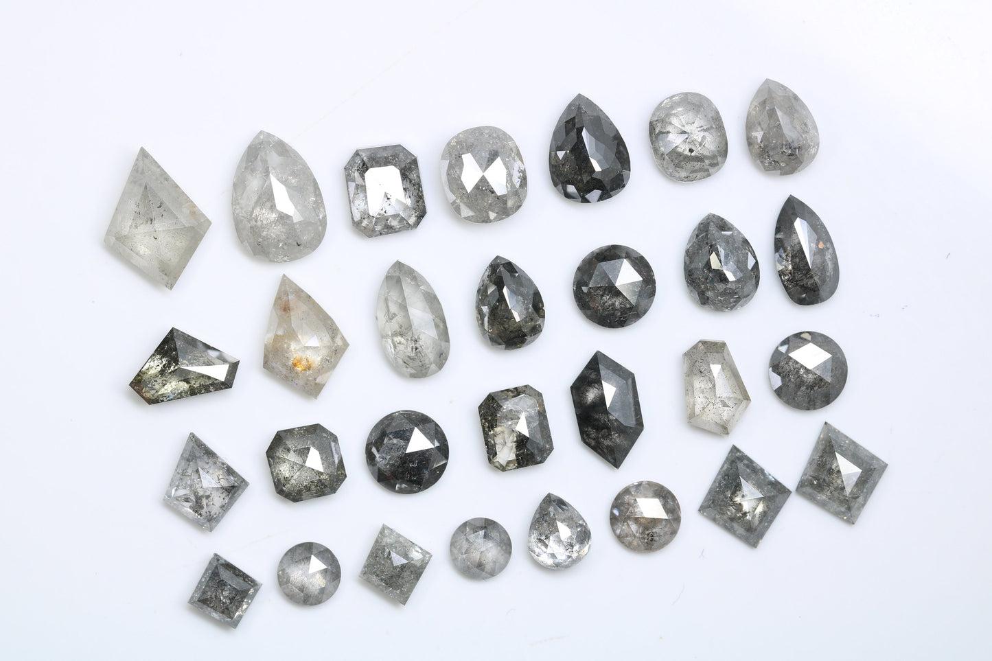 Lot of Salt and Pepper Diamonds | Mixed Cut Natural Loose Diamonds for Engagement & Wedding Rings | Unique Jewelry Gifts