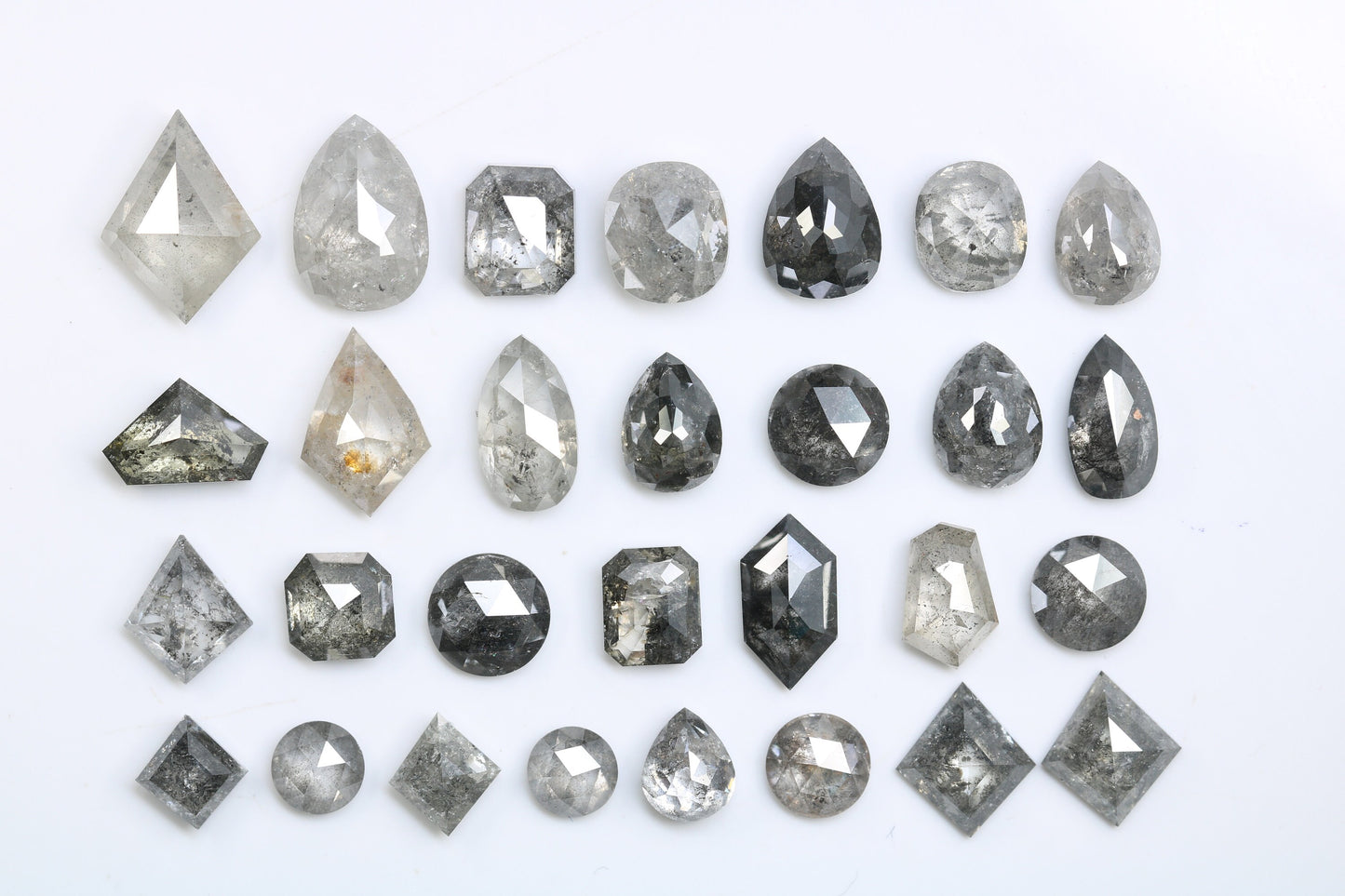 Lot of Salt and Pepper Diamonds | Mixed Cut Natural Loose Diamonds for Engagement & Wedding Rings | Unique Jewelry Gifts