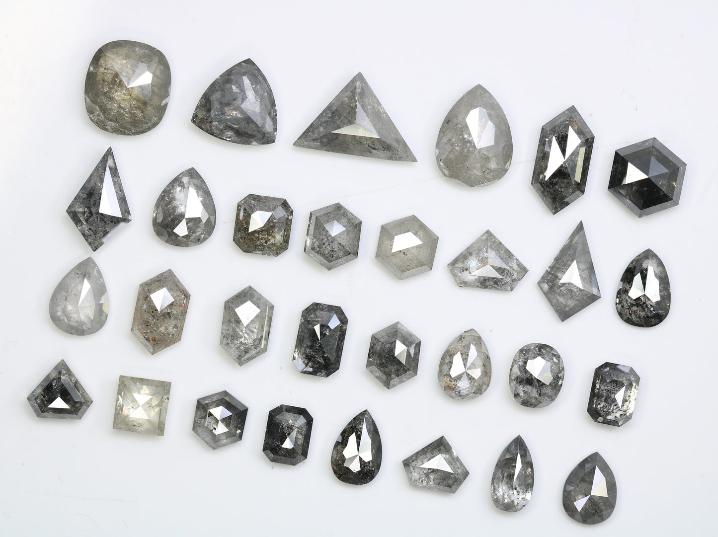 Natural Salt and Pepper Diamonds | Unique Loose Mixed Shape Gemstones | Affordable Fancy Cut Jewelry | Trending Engagement Rings for Sale