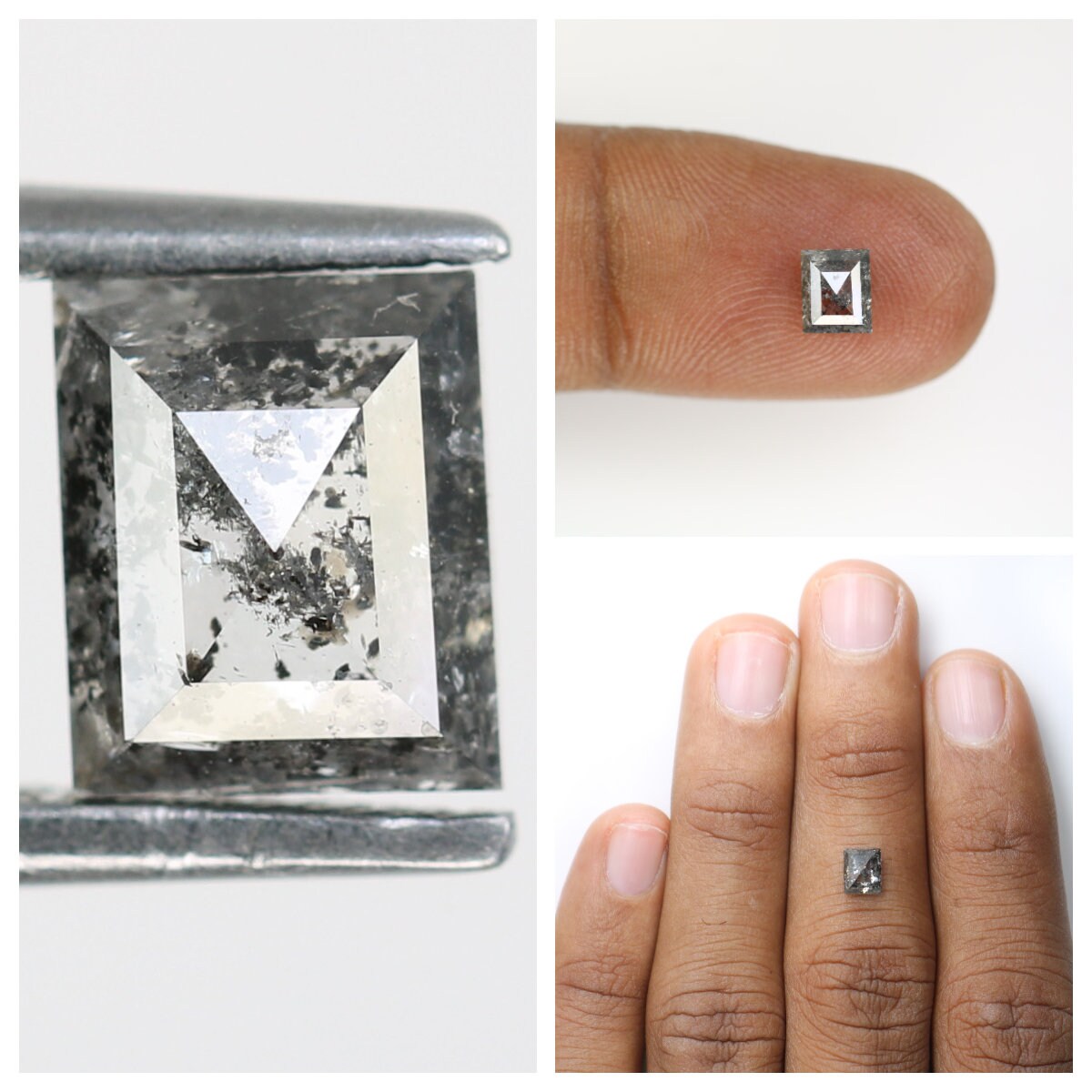 Natural Loose Salt and Pepper Diamonds | Unique Mixed Shape Gemstones for Jewelry | Affordable Fancy Cut Diamonds | Perfect Gift Ideas