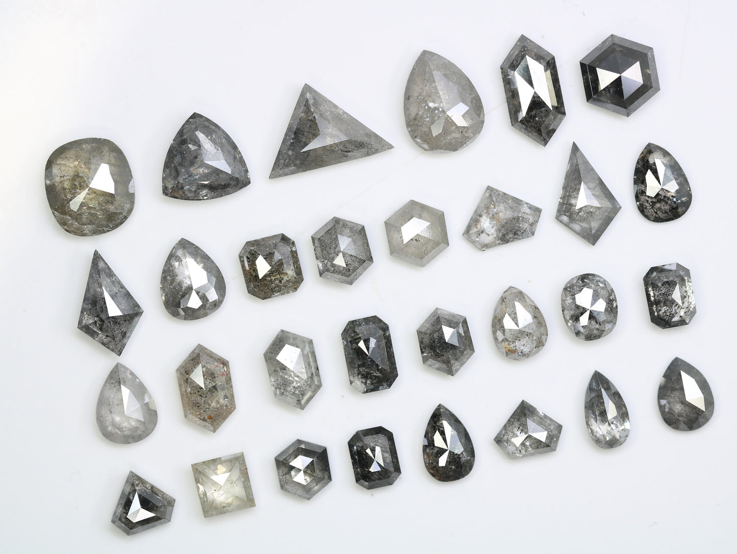 Natural Salt and Pepper Diamonds | Unique Loose Mixed Shape Gemstones | Affordable Fancy Cut Jewelry | Trending Engagement Rings for Sale