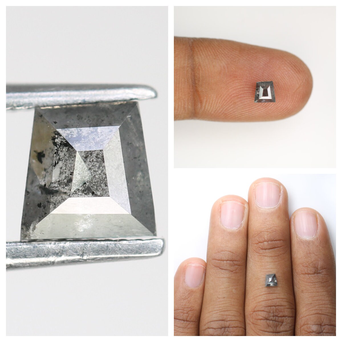 Natural Loose Salt and Pepper Diamonds | Unique Mixed Shape Gemstones for Jewelry | Affordable Fancy Cut Diamonds | Perfect Gift Ideas