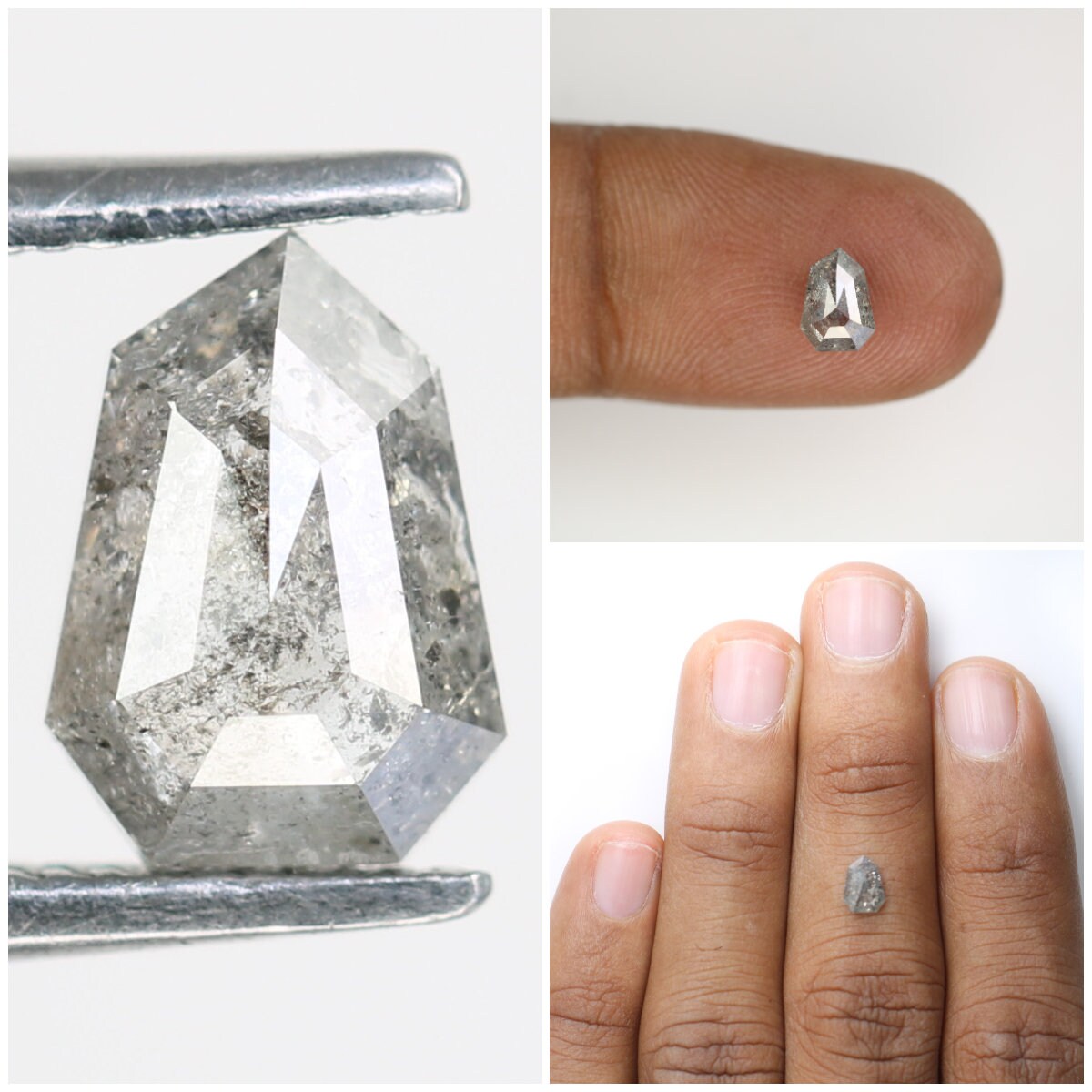 Natural Loose Salt and Pepper Diamonds | Unique Mixed Shape Gemstones for Jewelry | Affordable Fancy Cut Diamonds | Perfect Gift Ideas