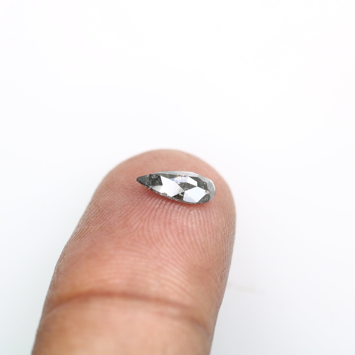 0.57 CT Loose Pear Shape Natural Salt and Pepper Galaxy Diamond for Wedding Ring | Customizable Design | Trusted Etsy Seller Sale