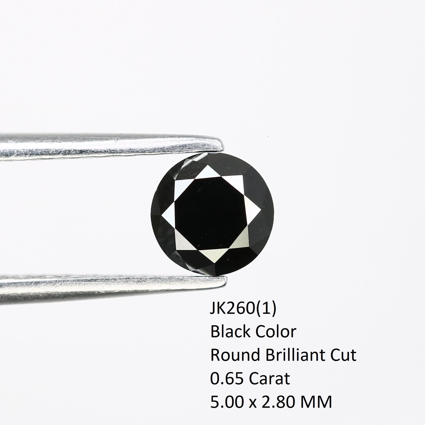 0.65 CT Round Brilliant Cut Fancy Black Diamond | 5.00 mm Antique Gemstone for Wedding Bands | Stunning Black Round Diamond