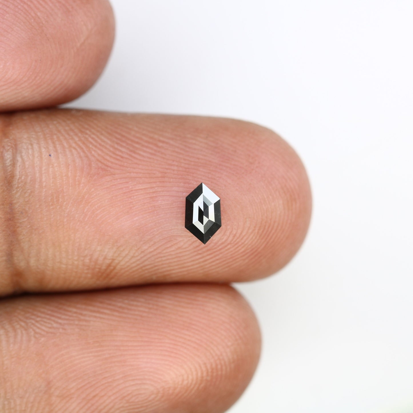 0.32 CT Hexagon Cut Salt and Pepper Diamond - Natural Hexagon Diamond - Salt and Pepper Ring - Gift for Wifey - Gift for mother - jewelry