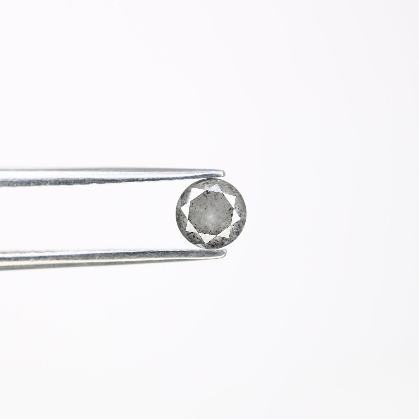 0.61 CT Round Brilliant Cut Salt and Pepper Diamond | Ideal for Engagement Rings and Custom Bands | Brilliant Cut Round Diamond