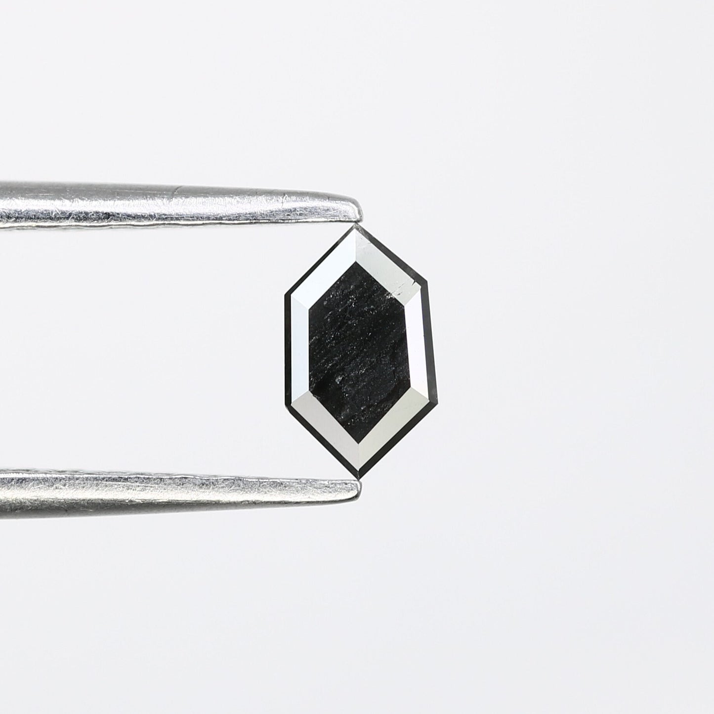 0.32 CT Hexagon Cut Salt and Pepper Diamond - Natural Hexagon Diamond - Salt and Pepper Ring - Gift for Wifey - Gift for mother - jewelry