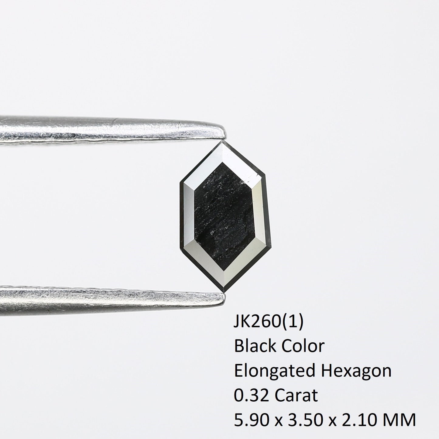 0.32 CT Hexagon Cut Salt and Pepper Diamond - Natural Hexagon Diamond - Salt and Pepper Ring - Gift for Wifey - Gift for mother - jewelry