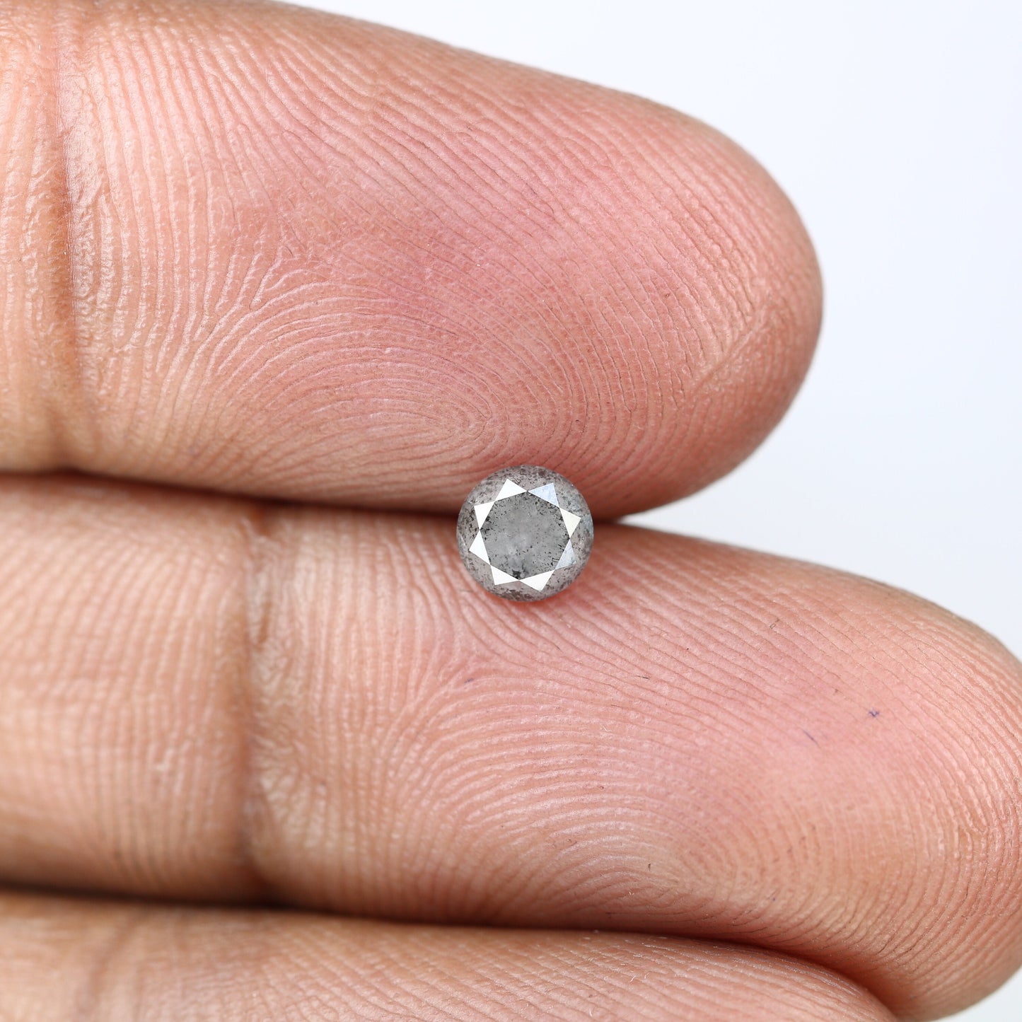 0.61 CT Round Brilliant Cut Salt and Pepper Diamond | Ideal for Engagement Rings and Custom Bands | Brilliant Cut Round Diamond