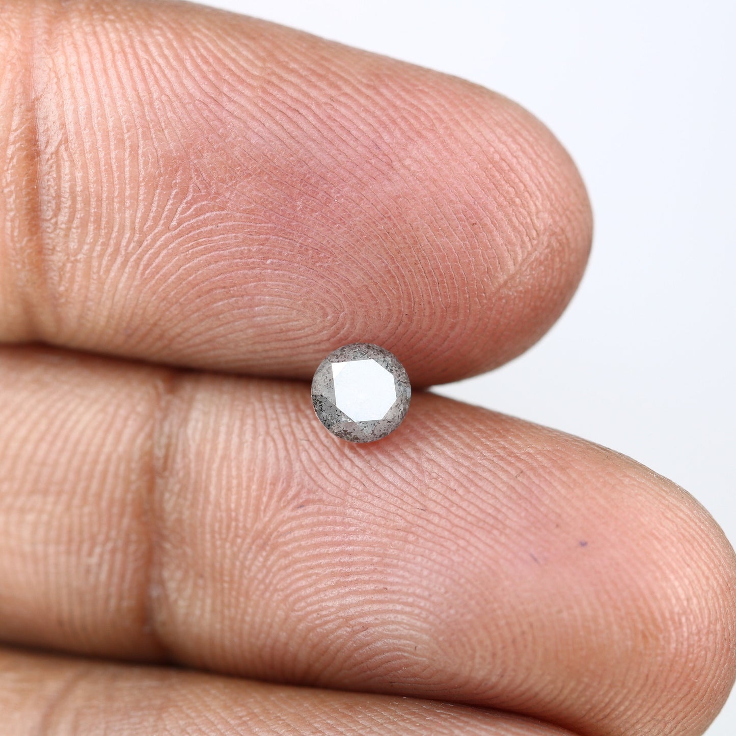 0.61 CT Round Brilliant Cut Salt and Pepper Diamond | Ideal for Engagement Rings and Custom Bands | Brilliant Cut Round Diamond