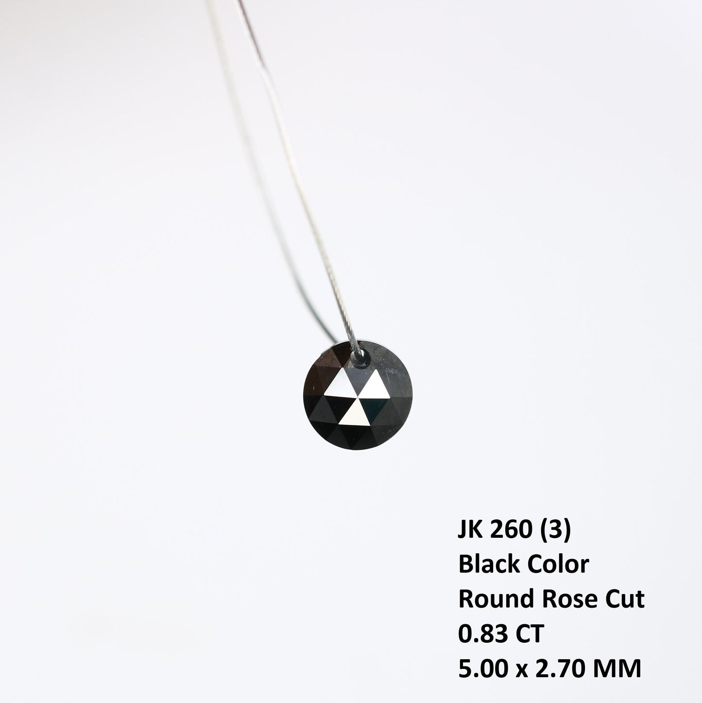 0.83 CT Beautiful Black Round Rose Cut Drilled Beads Diamond For Necklace | Drilled Rose Cut | Round Drilled Diamond | Black Stone Necklace