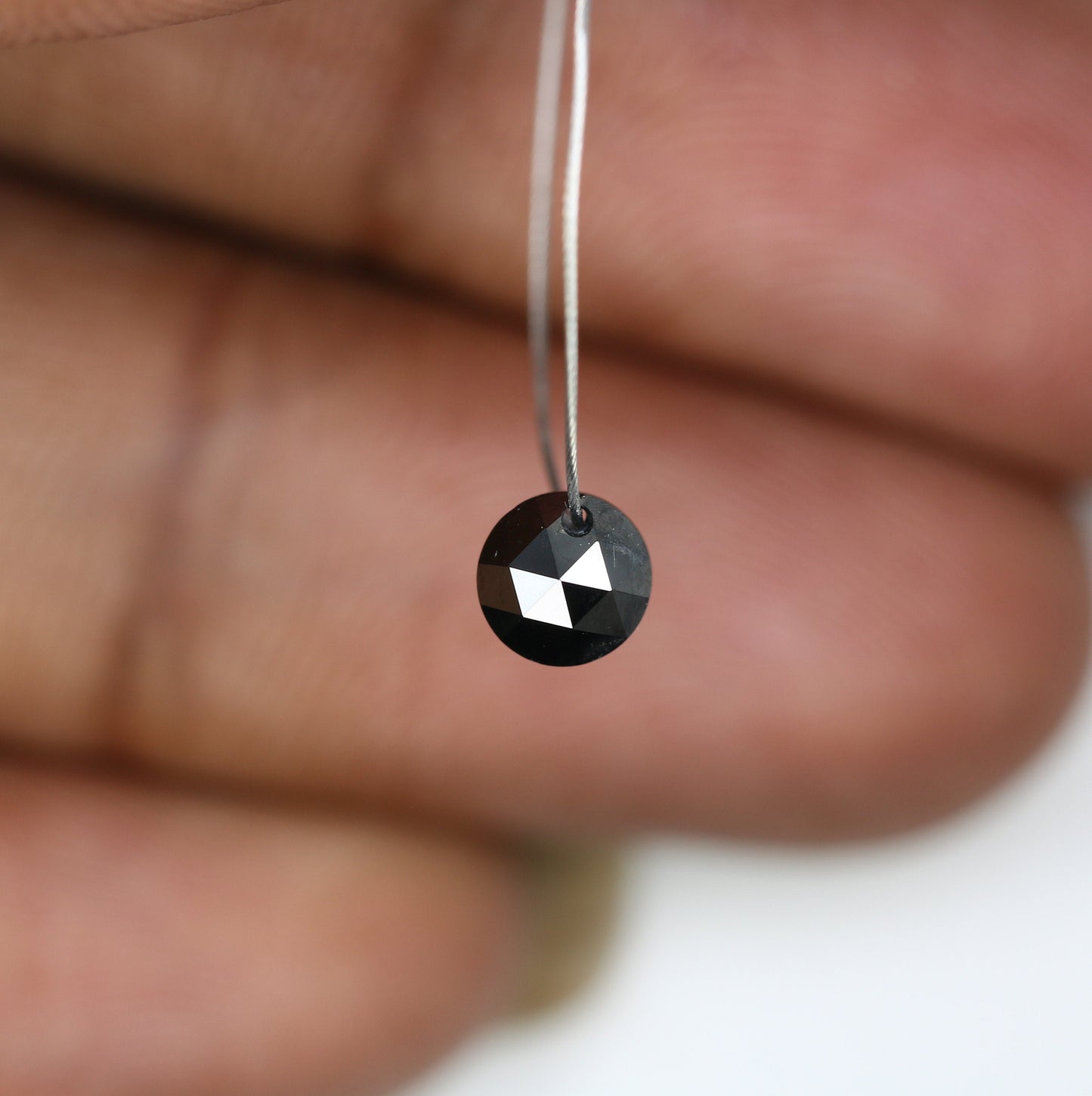 0.83 CT Beautiful Black Round Rose Cut Drilled Beads Diamond For Necklace | Drilled Rose Cut | Round Drilled Diamond | Black Stone Necklace