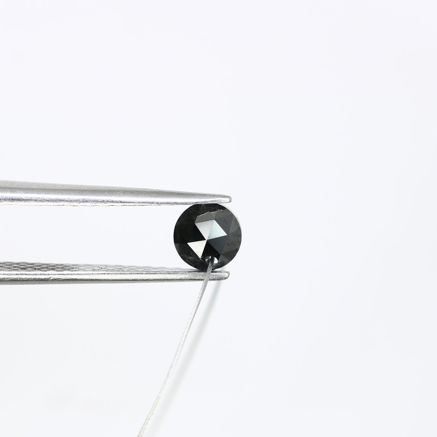 0.83 CT Beautiful Black Round Rose Cut Drilled Beads Diamond For Necklace | Drilled Rose Cut | Round Drilled Diamond | Black Stone Necklace