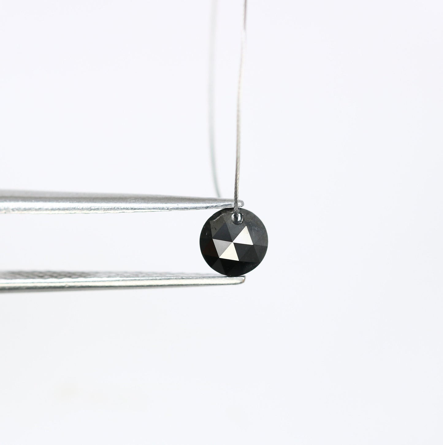 0.83 CT Beautiful Black Round Rose Cut Drilled Beads Diamond For Necklace | Drilled Rose Cut | Round Drilled Diamond | Black Stone Necklace
