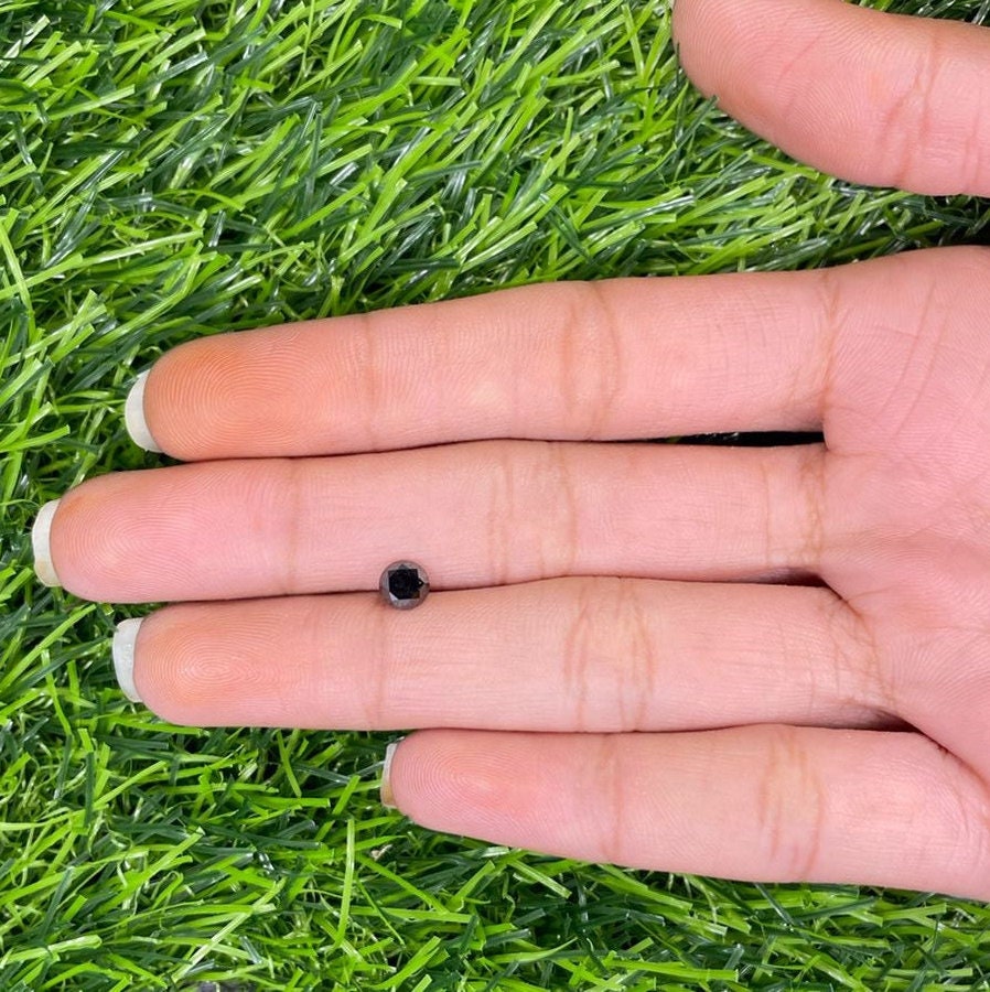 0.69 CT 5.00 mm Fancy Black Round Brilliant Cut Loose Diamond | Perfect for Engagement Rings | Stunning Diamond | Halloween Special Sale