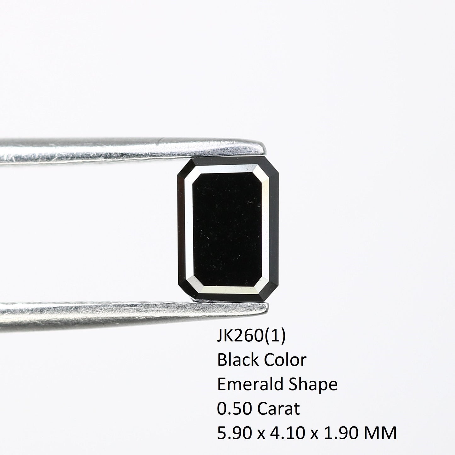 0.50 CT Emerald Cut Loose Salt & Pepper Diamond - Perfect for Custom Wedding Rings - Labor Day Sale