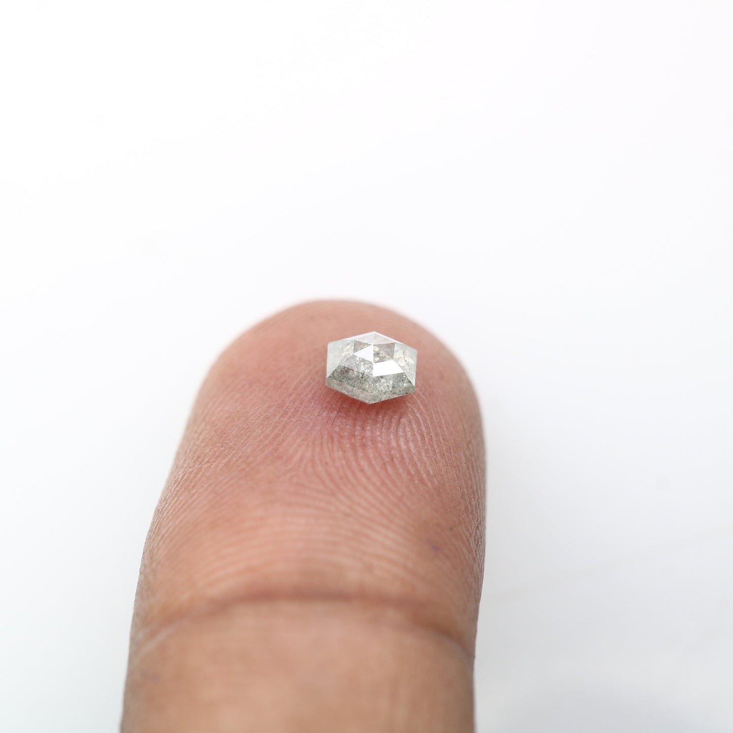 0.56 CT Hexagon Cut Salt and Pepper Diamond - Natural Hexagon Diamond - Salt and Pepper Ring - Gift for Wifey - Gift for mother - jewelry