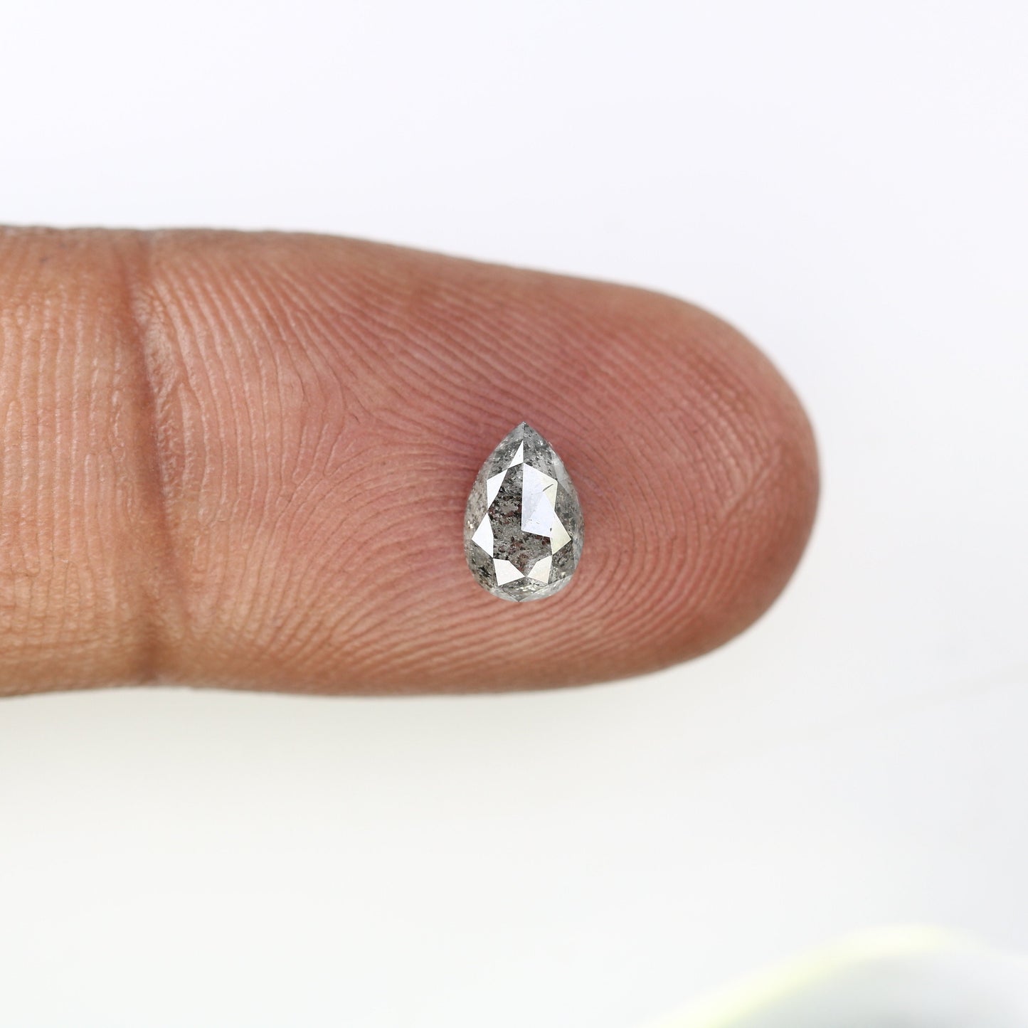 0.76 CT 7.00 MM Loose Pear Shape Salt And Peper Diamond For Wedding Ring | Pear Wedding Ring | Customize Band | Designer Diamond Jewelry