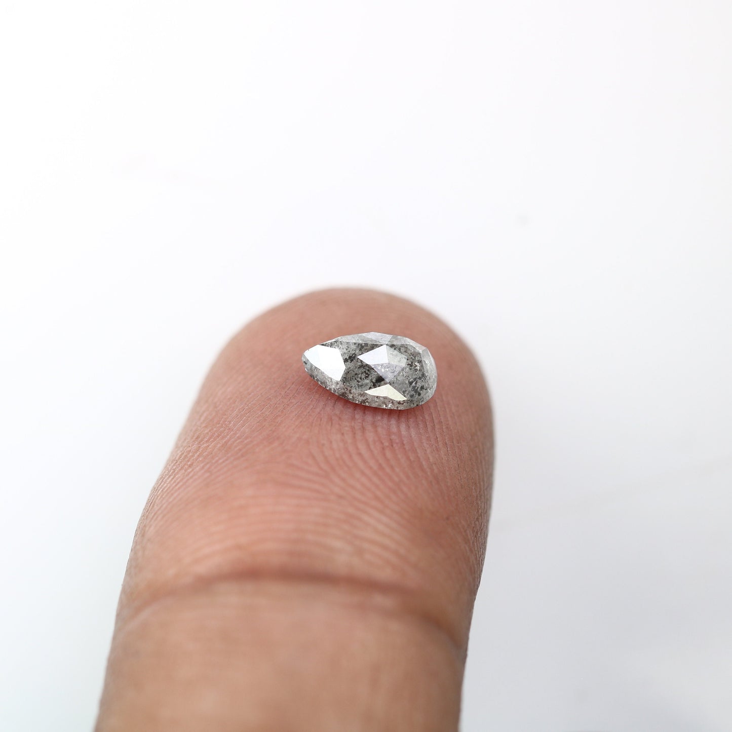 0.76 CT 7.00 MM Loose Pear Shape Salt And Peper Diamond For Wedding Ring | Pear Wedding Ring | Customize Band | Designer Diamond Jewelry
