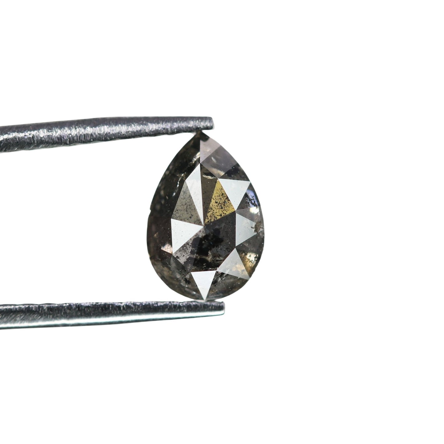 0.67 CT Loose Pear Shape Natural Salt And Pepper Diamond For Promise Ring | Pear Halo Set Ring | Pear Prongs Set Ring | Gift For Her
