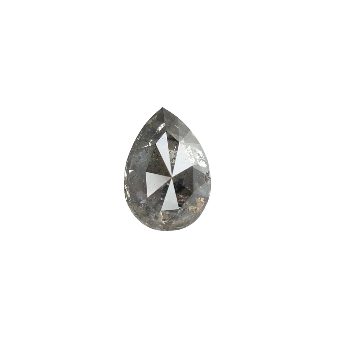0.67 CT Loose Pear Shape Natural Salt And Pepper Diamond For Promise Ring | Pear Halo Set Ring | Pear Prongs Set Ring | Gift For Her