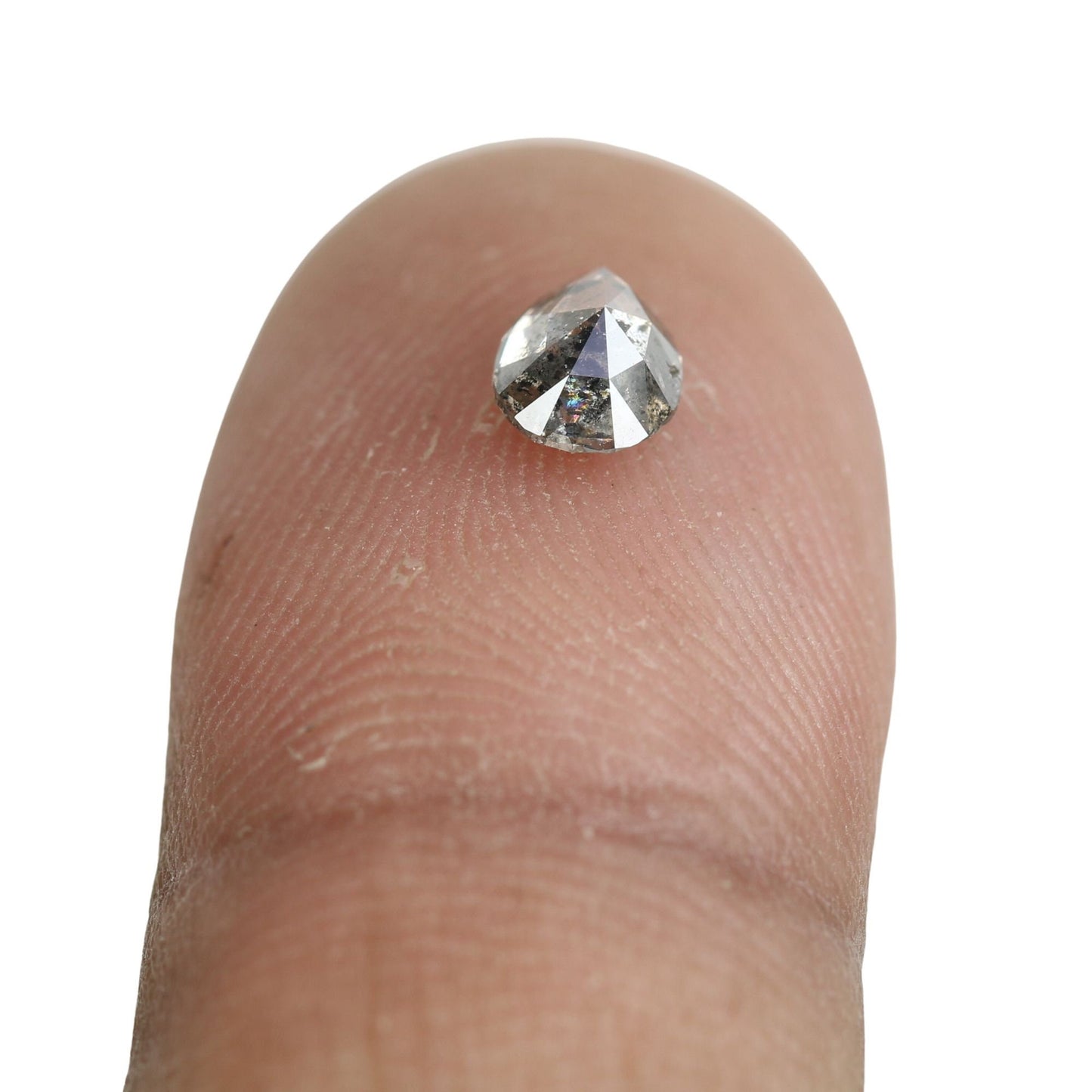 0.67 CT Loose Pear Shape Natural Salt And Pepper Diamond For Promise Ring | Pear Halo Set Ring | Pear Prongs Set Ring | Gift For Her