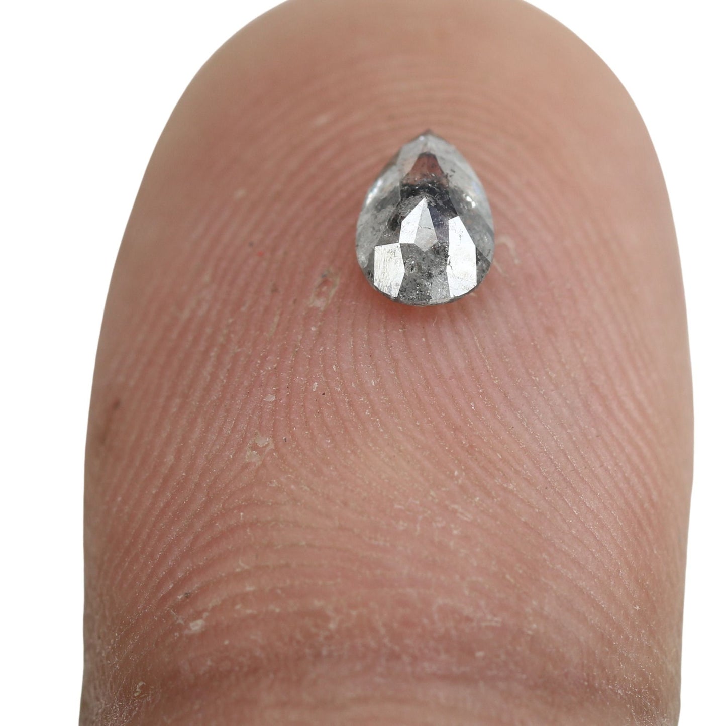 0.44 CT 6 MM Natural Salt And Pepper Loose Pear Shape Diamond For Wedding Ring | Customize Ring | Gift For Him | Gift For HerFor Gold Ring