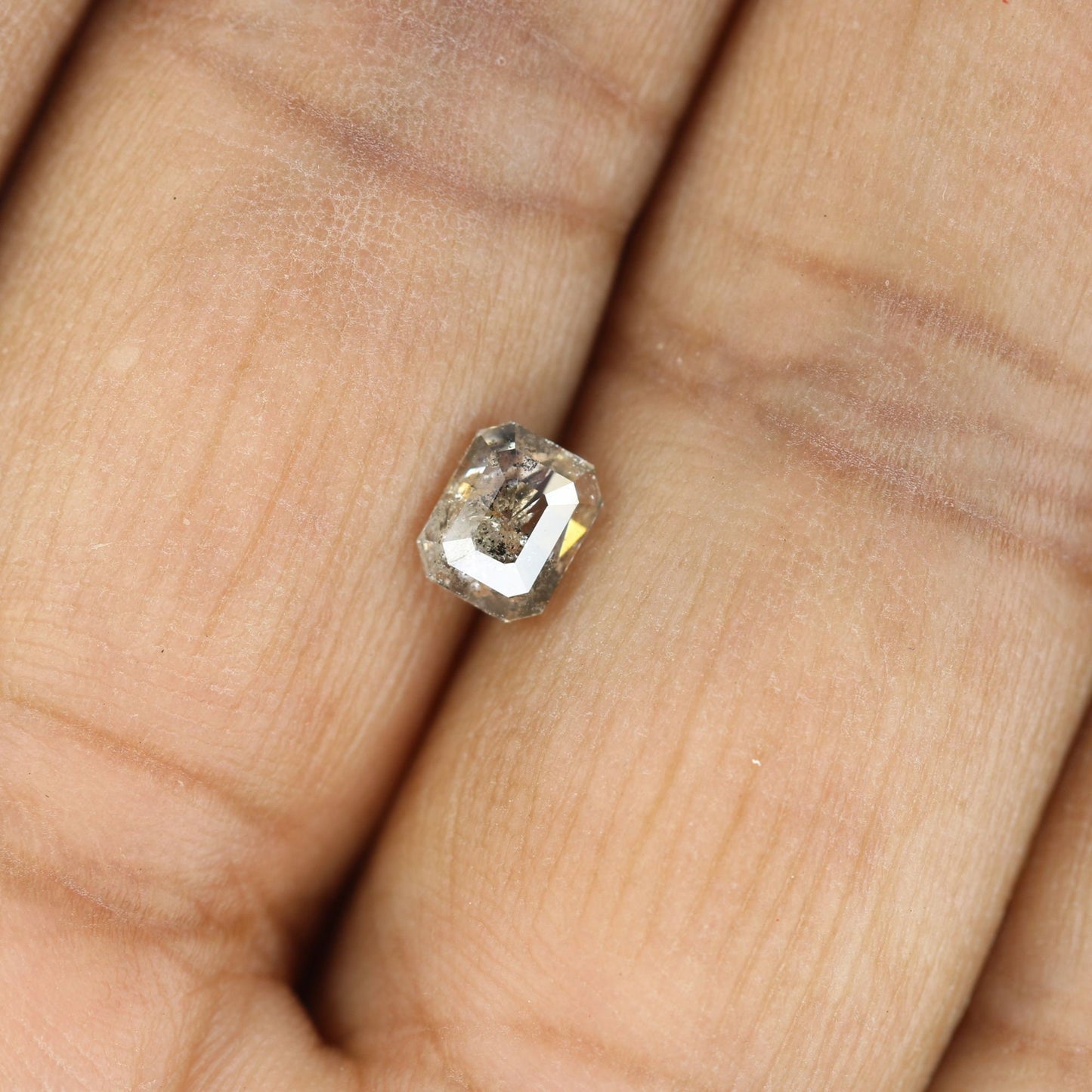 0.73 CT Emerald Cut Loose Diamond - Salt and Pepper Emerald Shape Diamond - Emerald For Wedding Ring - LABORDAY Offer - Customize Jewelry