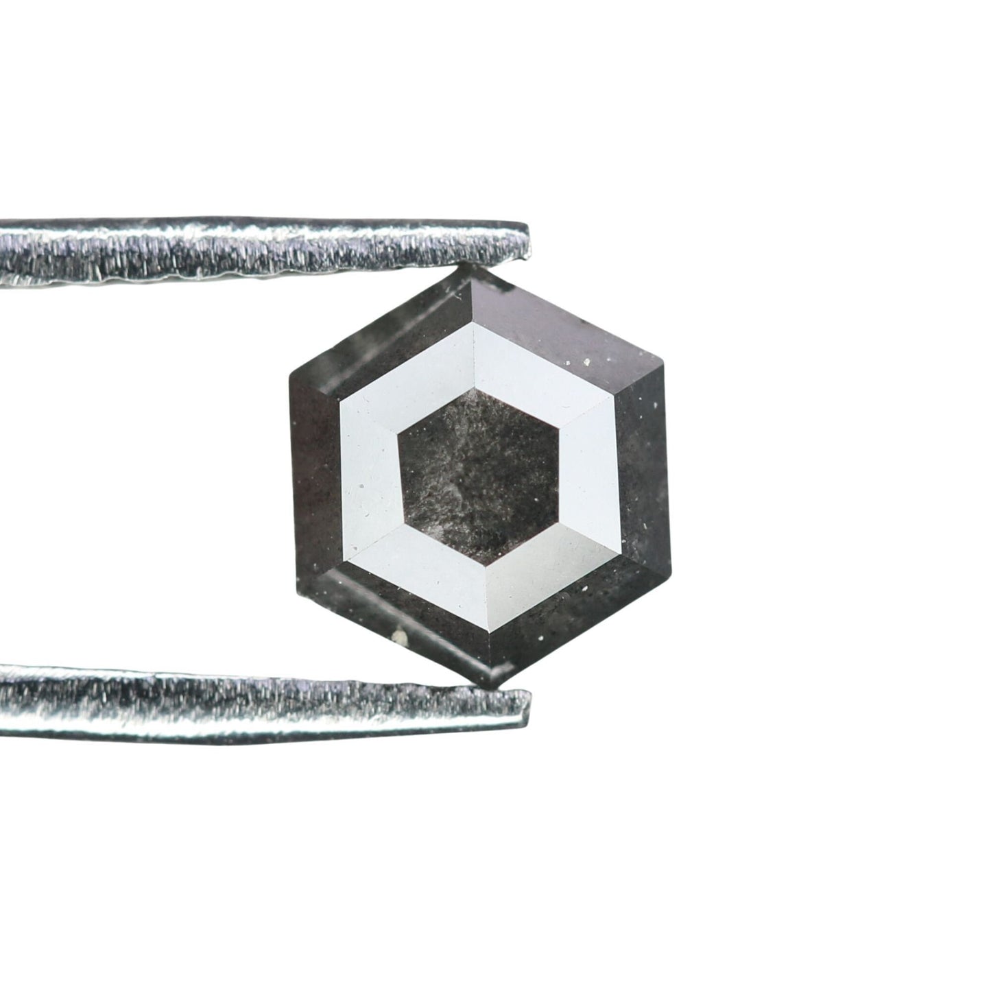 0.77 CT Hexagon Cut Salt and Pepper Diamond - Natural Hexagon Diamond - Salt and Pepper Ring - Gift for Wifey - Gift for mother - jewelry