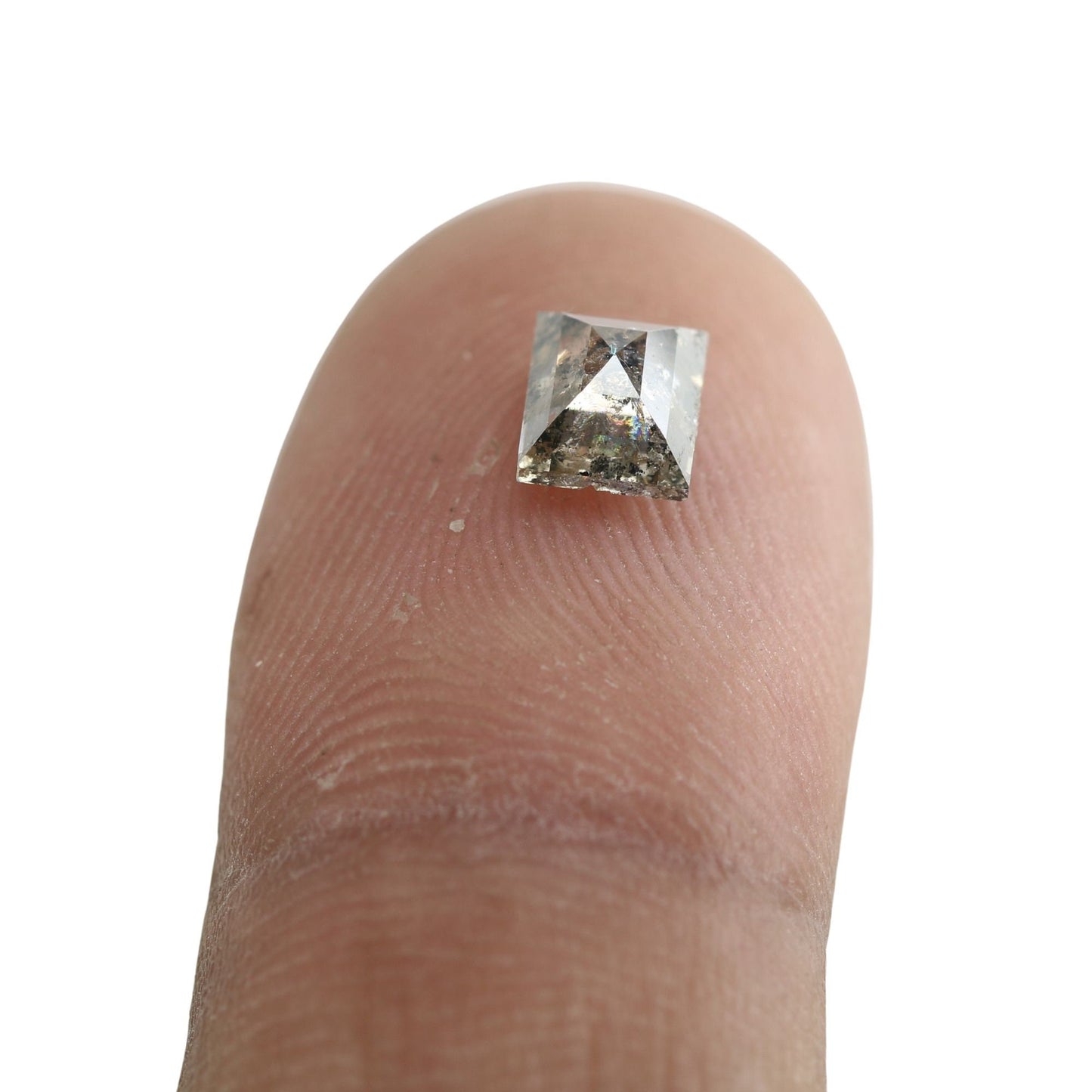 1.00 CT Square Shape Loose Salt And Pepper Galaxy Diamond For Proposal Ring | Customize Ring | Unique Diamond Ring | Designer Jewelry Maker