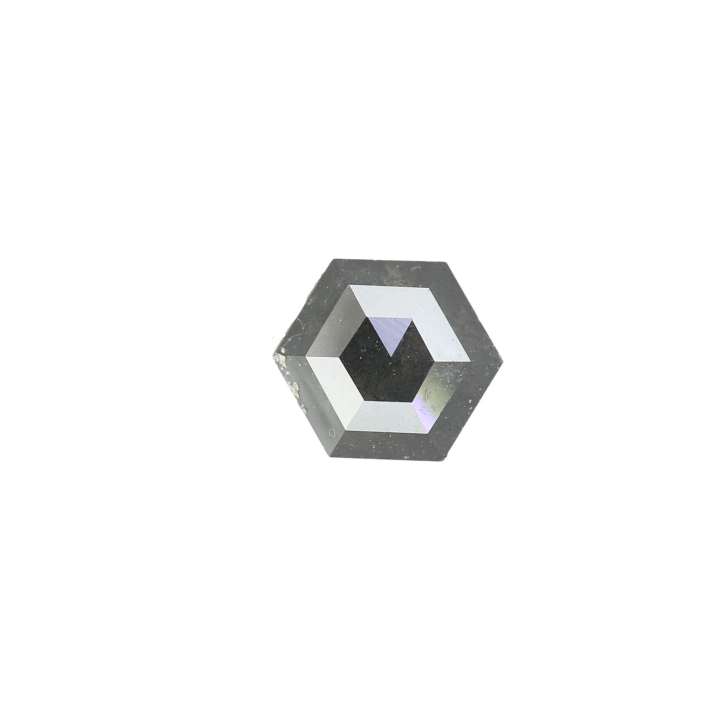 0.77 CT Hexagon Cut Salt and Pepper Diamond - Natural Hexagon Diamond - Salt and Pepper Ring - Gift for Wifey - Gift for mother - jewelry