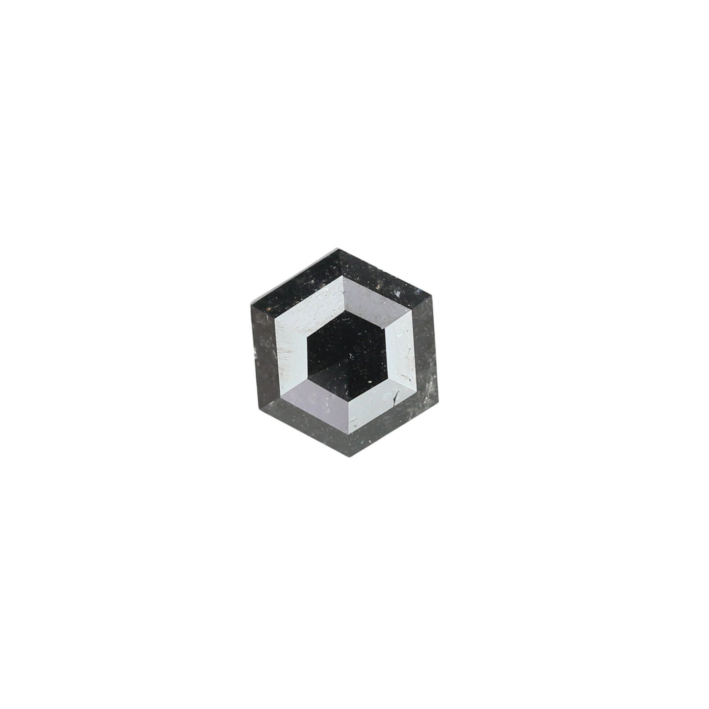 0.88 CT Hexagon Cut Salt and Pepper Diamond - Natural Hexagon Diamond - Salt and Pepper Ring - Gift for Wifey - Gift for mother - jewelry