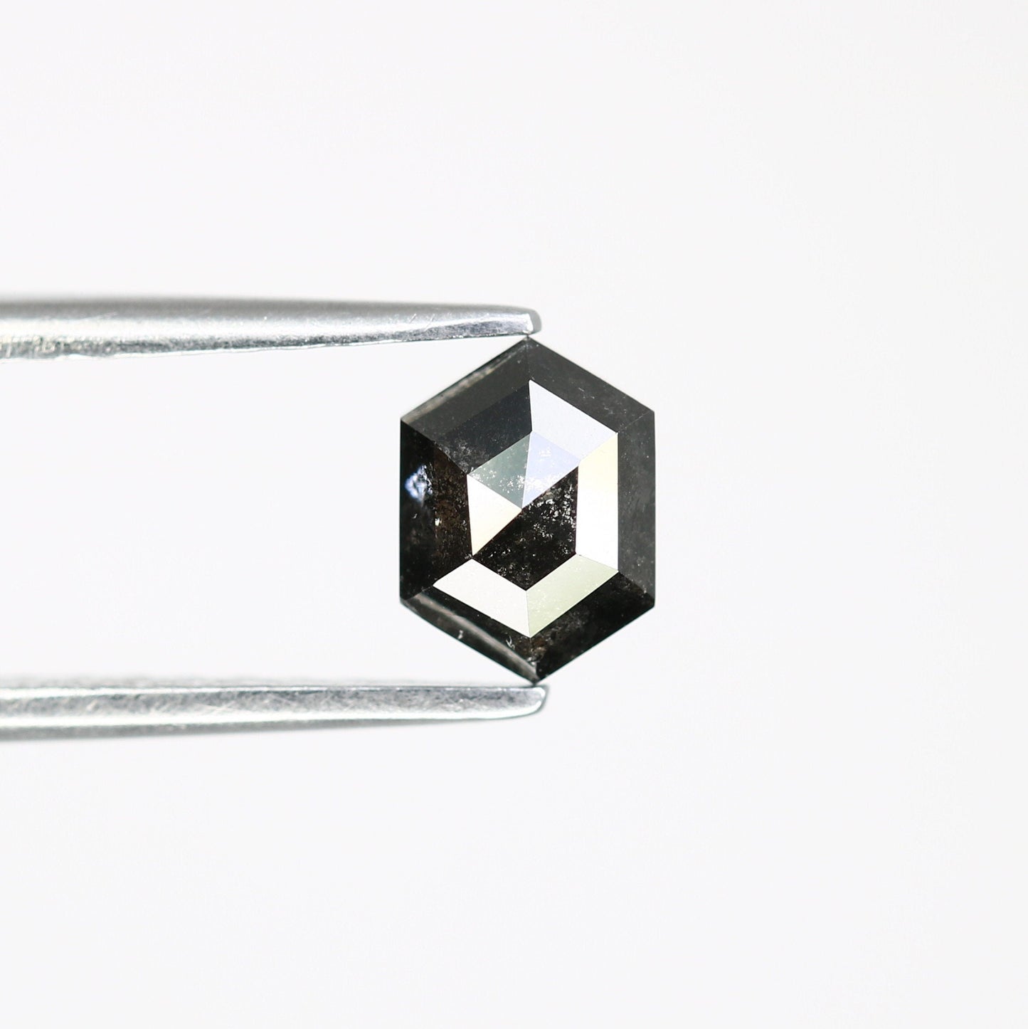 0.78 CT Hexagon Cut Salt and Pepper Diamond - Natural Hexagon Diamond - Salt and Pepper Ring - Gift for Wifey - Gift for mother - jewelry