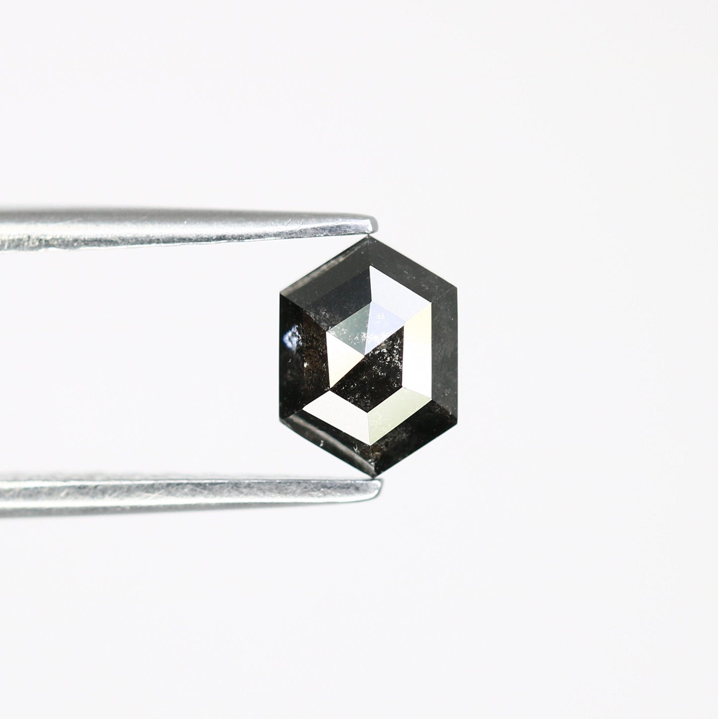 0.78 CT Hexagon Cut Salt and Pepper Diamond - Natural Hexagon Diamond - Salt and Pepper Ring - Gift for Wifey - Gift for mother - jewelry