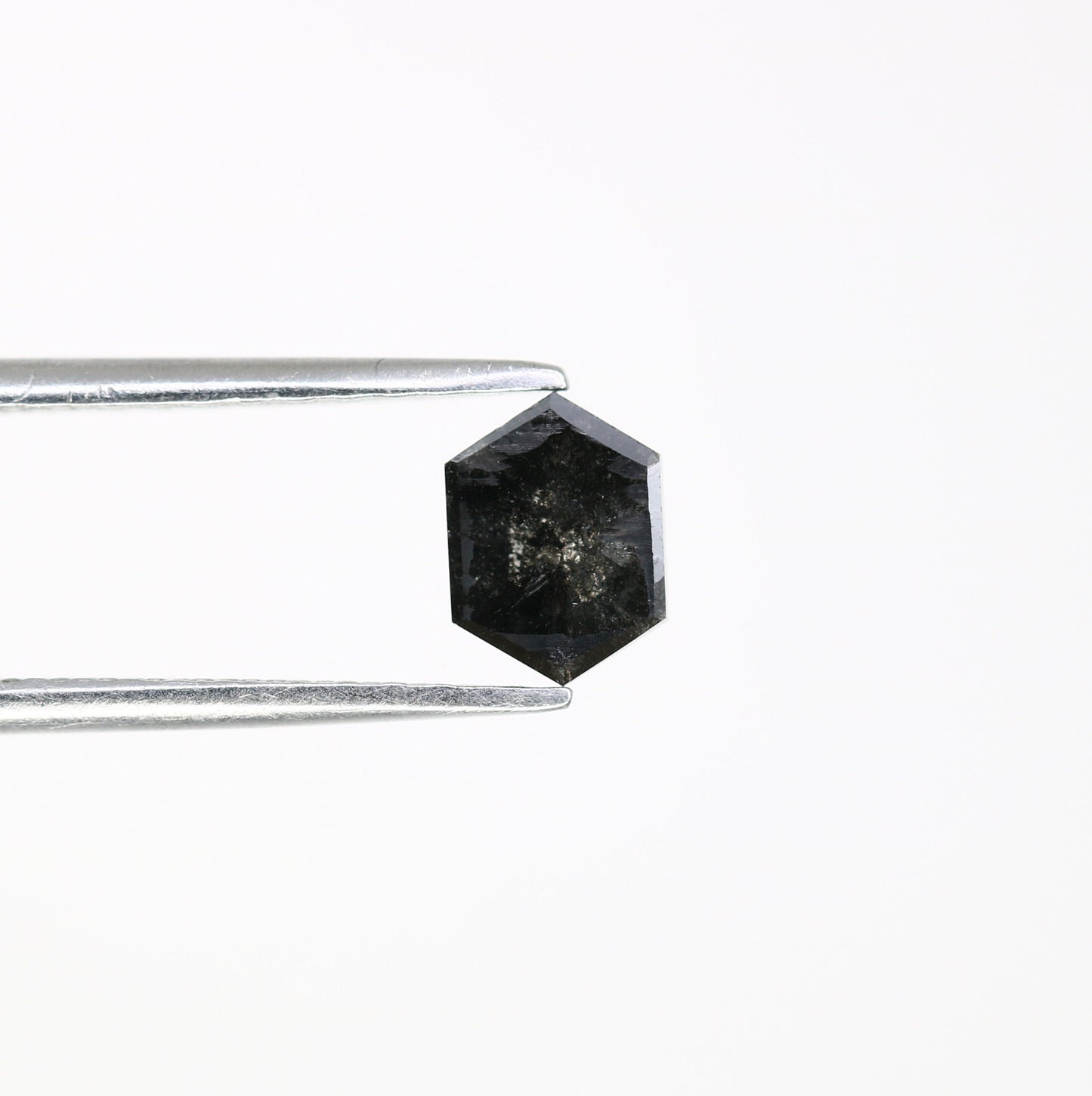 0.78 CT Hexagon Cut Salt and Pepper Diamond - Natural Hexagon Diamond - Salt and Pepper Ring - Gift for Wifey - Gift for mother - jewelry