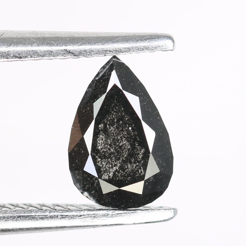 0.49 Ct Pear Shaped Salt and Pepper Diamond For Engagement RingFor Gold Ring Diamonds