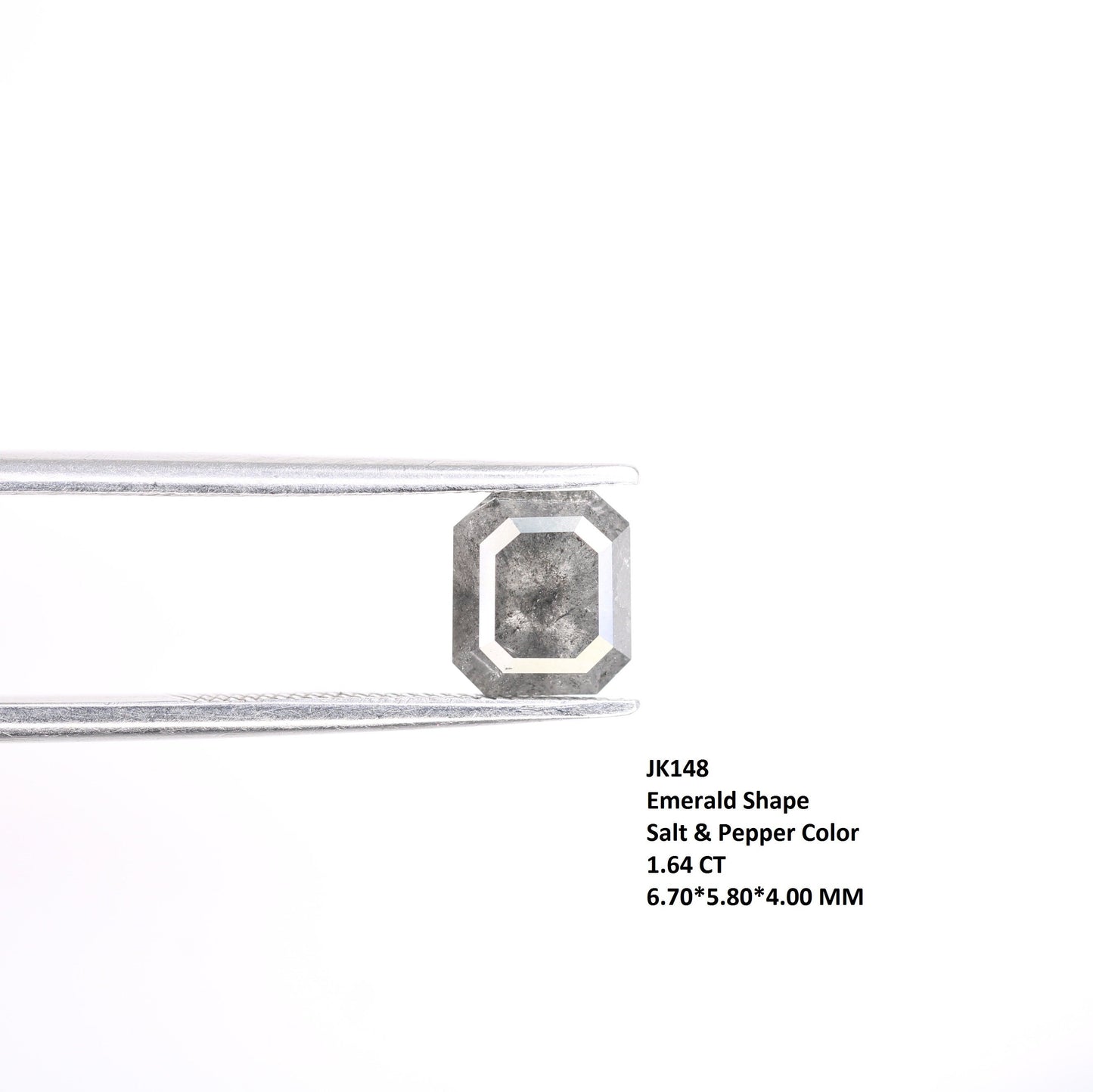 1.64 CT Emerald Cut Loose Diamond - Salt and Pepper Emerald Shape Diamond - Emerald For Wedding Ring - LABORDAY Offer - Customize Jewelry