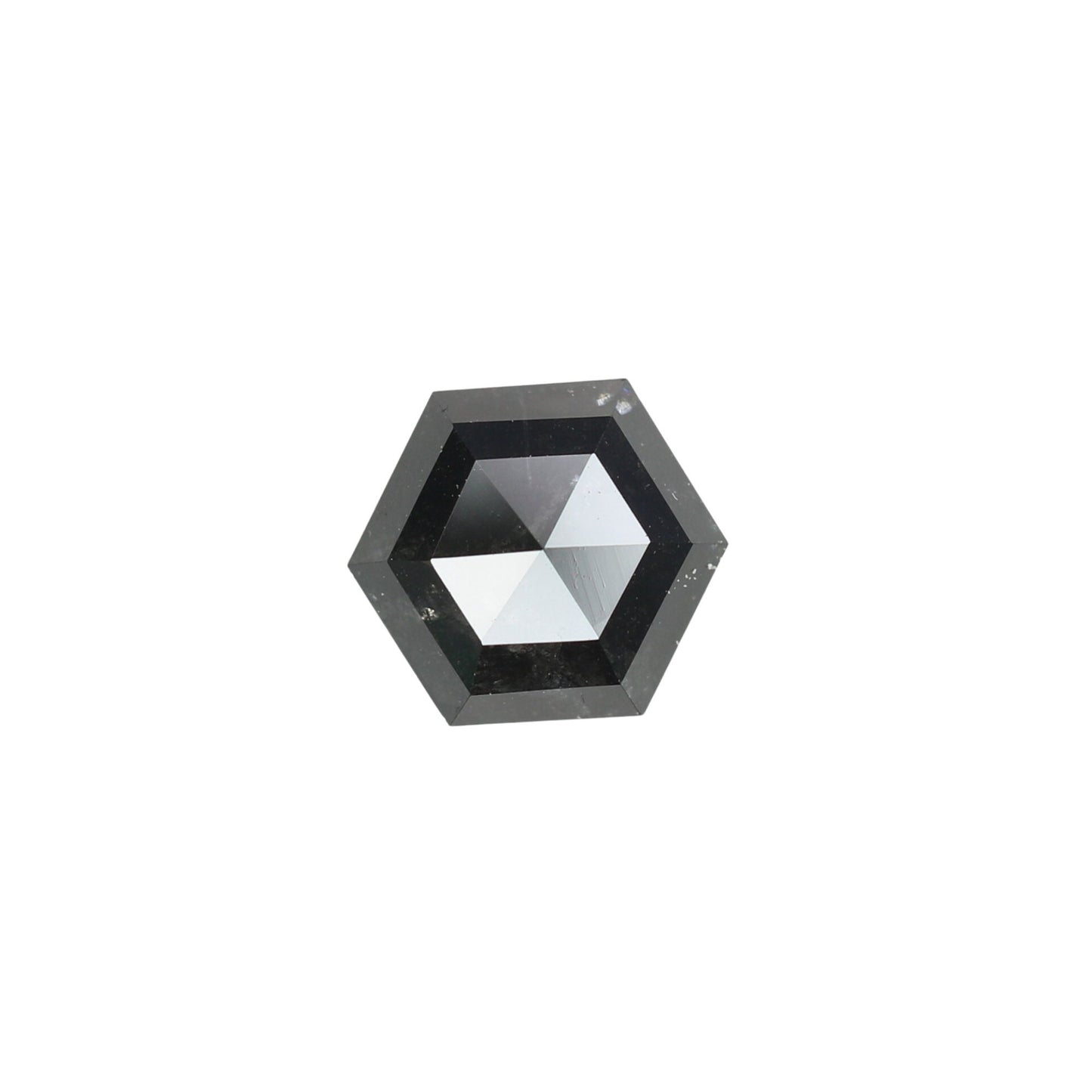 1.29 CT Hexagon Cut Salt and Pepper Diamond - Natural Hexagon Diamond - Salt and Pepper Ring - Gift for Wifey - Gift for mother - jewelry