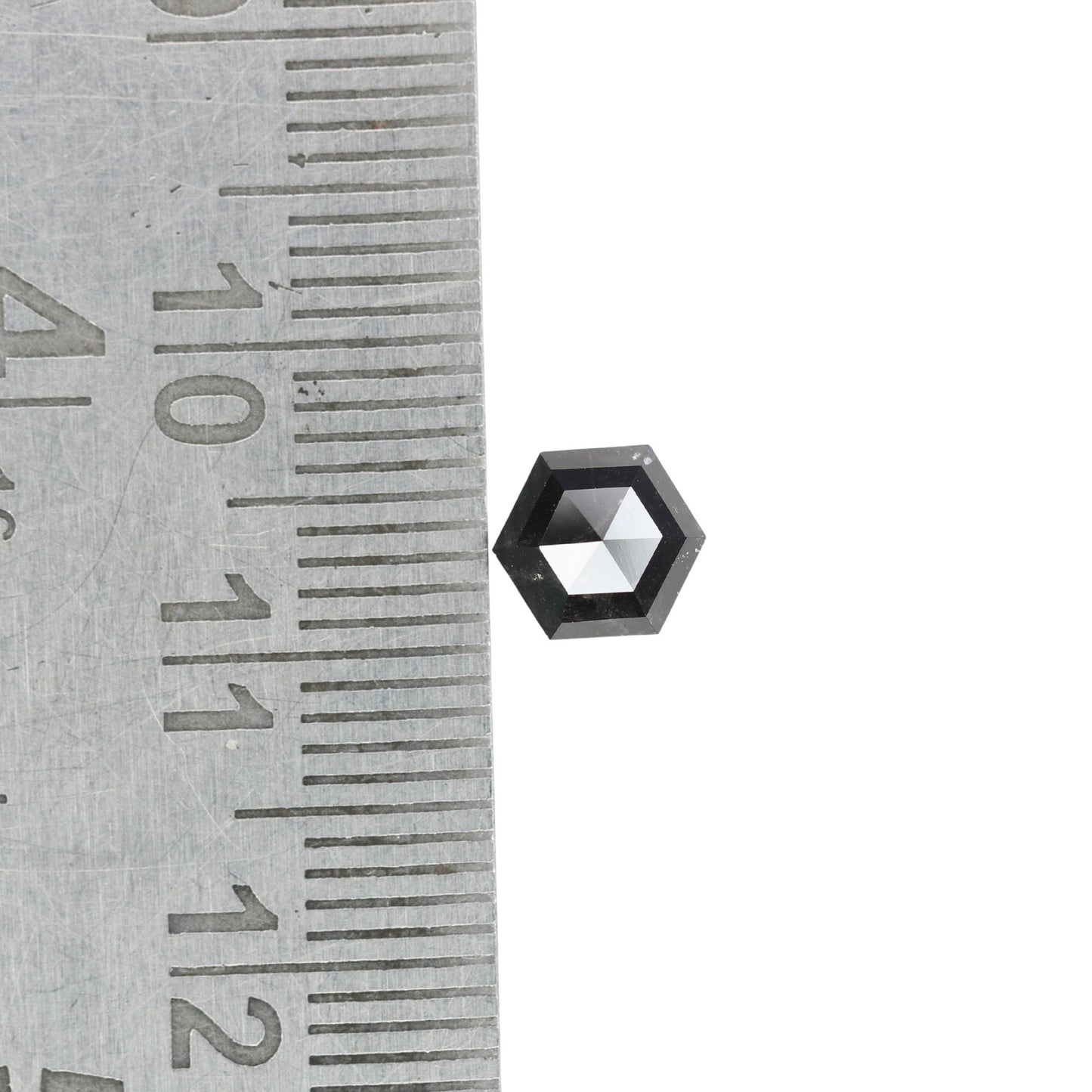 1.29 CT Hexagon Cut Salt and Pepper Diamond - Natural Hexagon Diamond - Salt and Pepper Ring - Gift for Wifey - Gift for mother - jewelry
