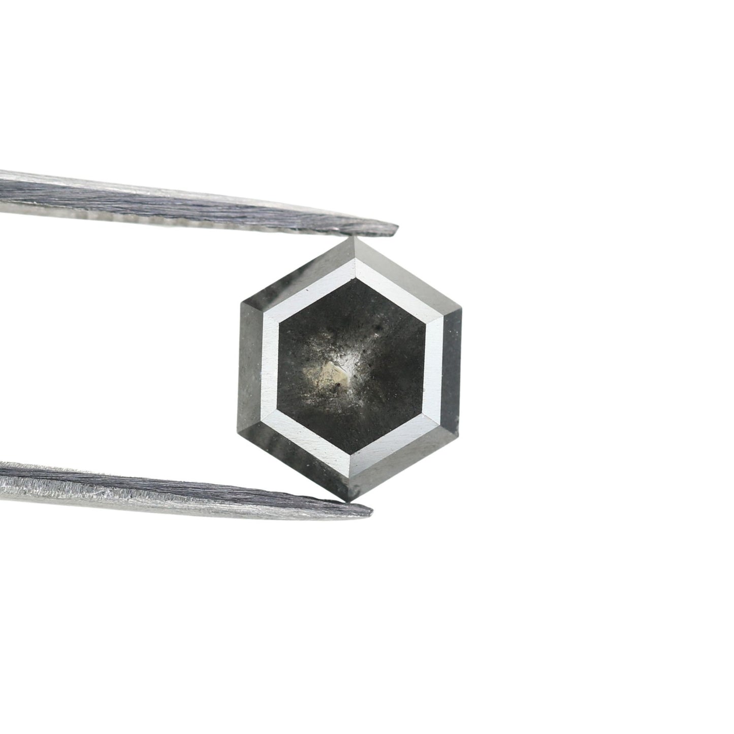 2.26 CT Hexagon Cut Salt and Pepper Diamond - Natural Hexagon Diamond - Salt and Pepper Ring - Gift for Wifey - Gift for mother - jewelry