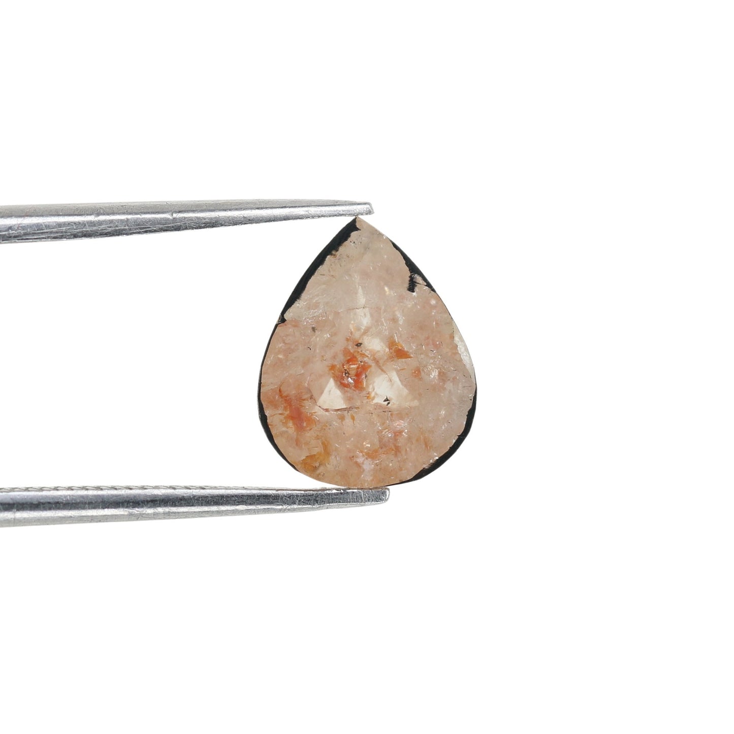 1.90 CT Polished Pear Shape Natural Peach Galaxy Diamond | Wedding Ring Gem | Pear Bezel Set Design | Perfect Gift for Her | Birthday Gift
