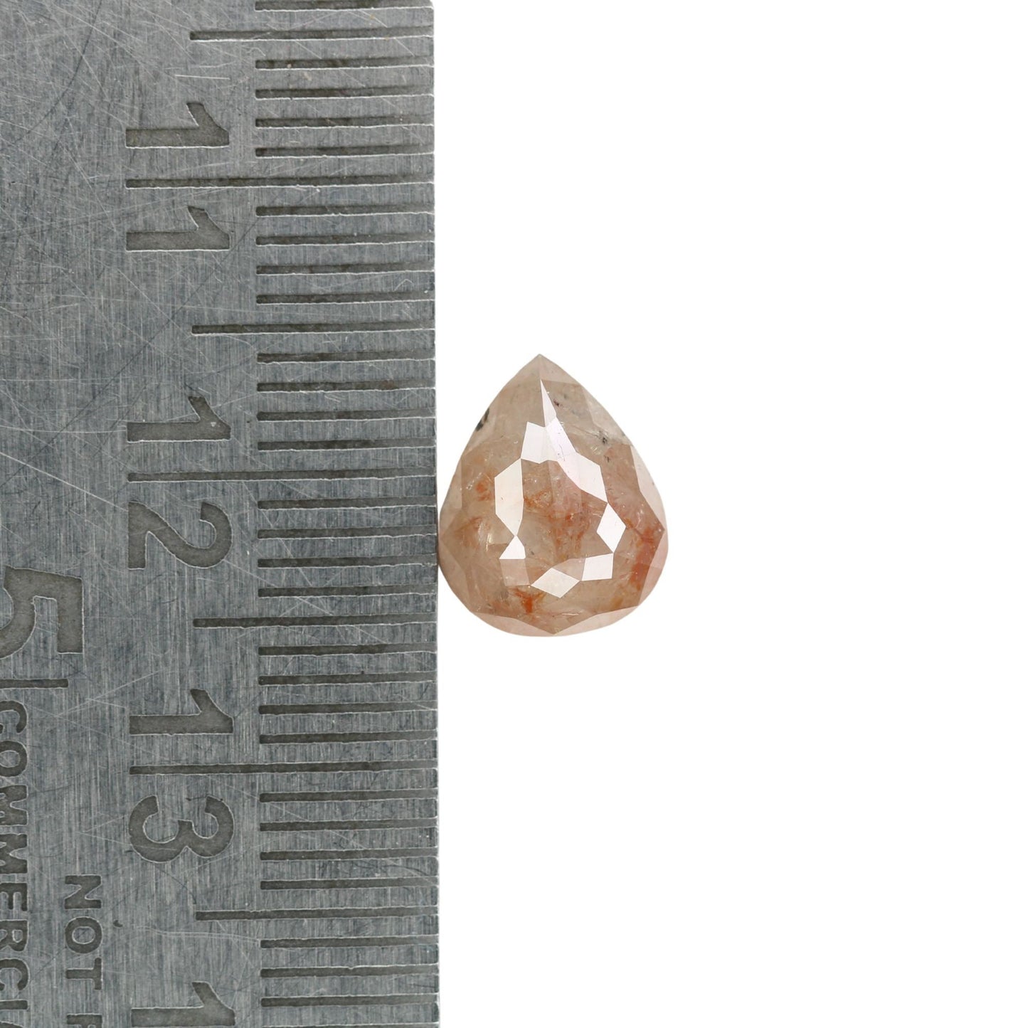 1.90 CT Polished Pear Shape Natural Peach Galaxy Diamond | Wedding Ring Gem | Pear Bezel Set Design | Perfect Gift for Her | Birthday Gift