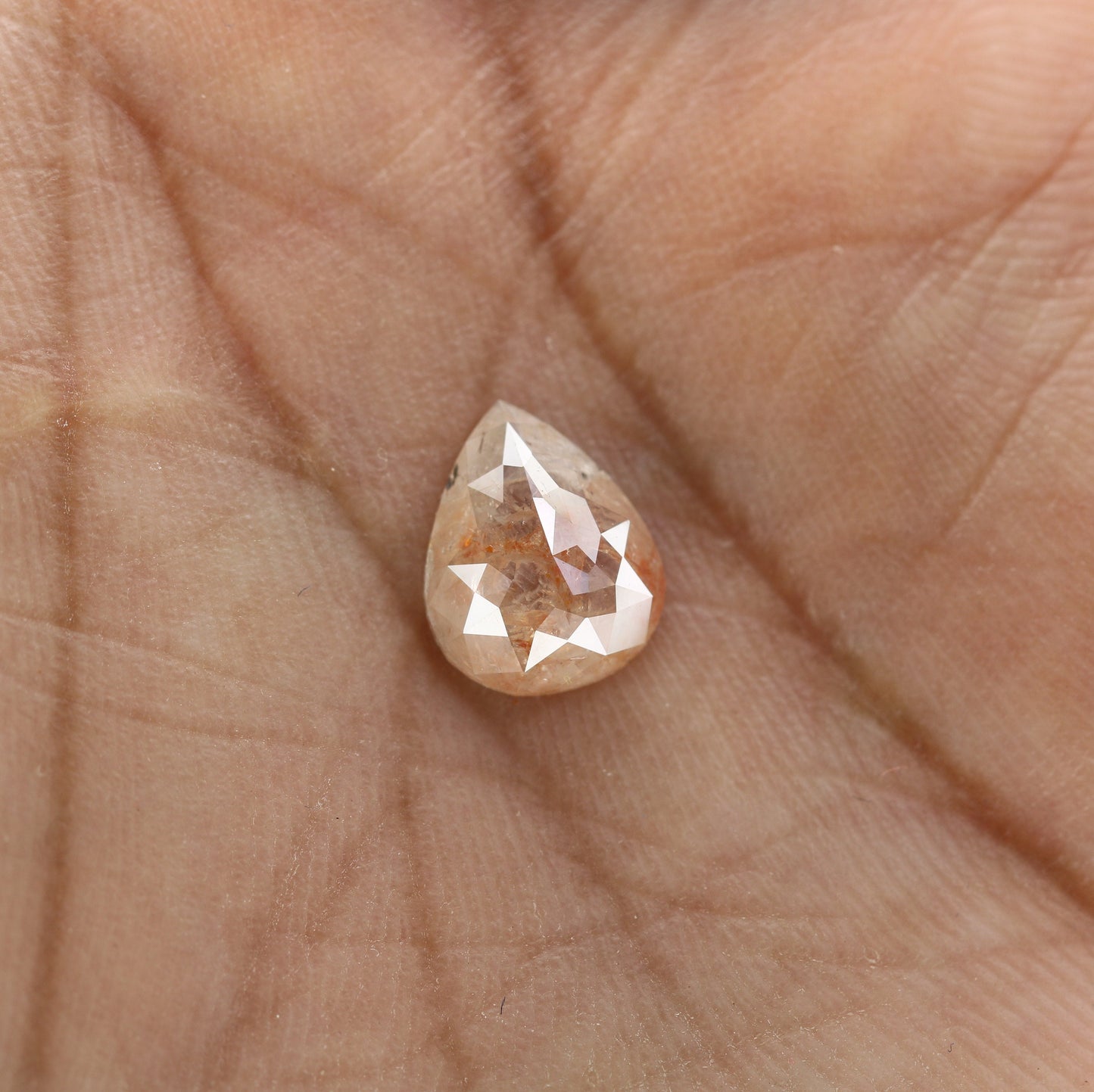 1.90 CT Polished Pear Shape Natural Peach Galaxy Diamond | Wedding Ring Gem | Pear Bezel Set Design | Perfect Gift for Her | Birthday Gift
