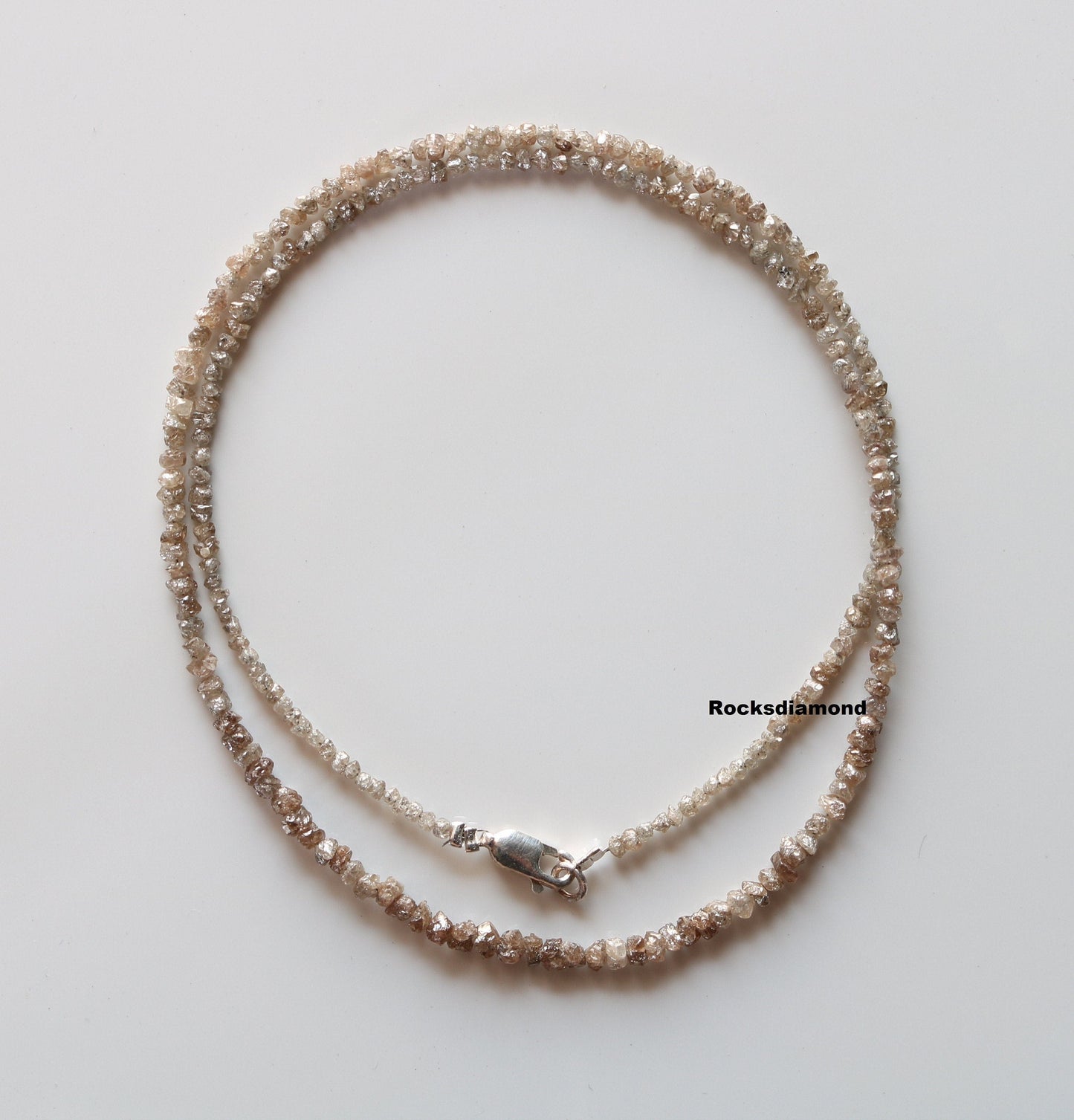 Natural Raw Rough Diamond Beads | One-of-a-Kind Art Deco & Retro Jewelry | Unique Vintage Crystal Necklace Handmade Craft Supplies for Women