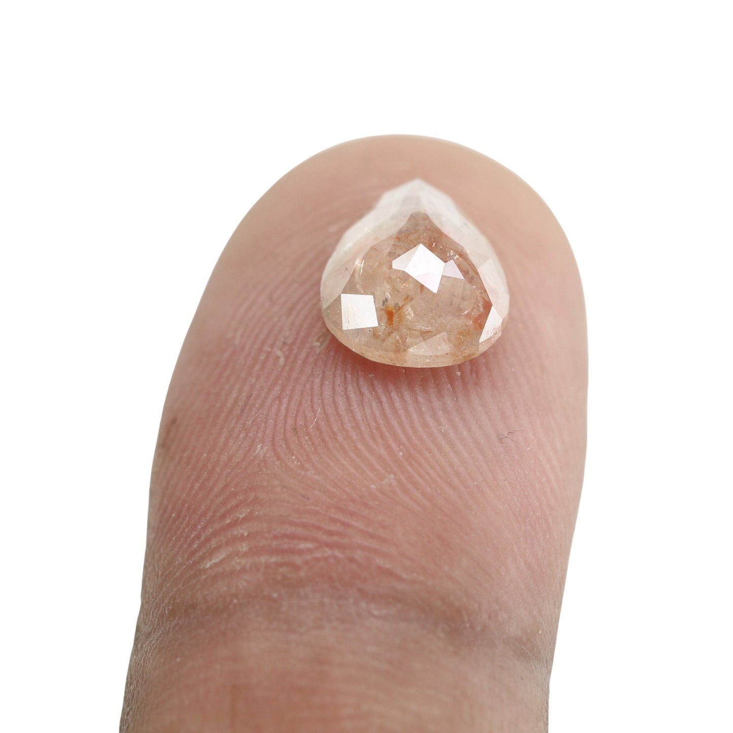 1.90 CT Polished Pear Shape Natural Peach Galaxy Diamond | Wedding Ring Gem | Pear Bezel Set Design | Perfect Gift for Her | Birthday Gift
