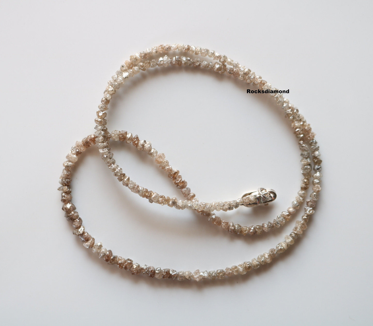 Natural Raw Rough Diamond Beads | One-of-a-Kind Art Deco & Retro Jewelry | Unique Vintage Crystal Necklace Handmade Craft Supplies for Women
